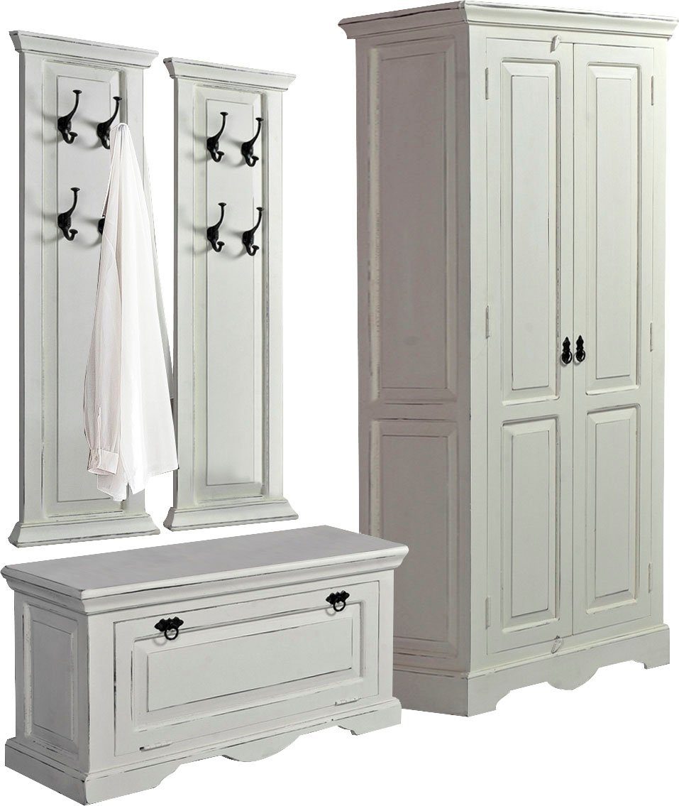 SIT Halmeubelset Toledo in shabby chic stijl, 4-delig (4-delig) wandkapstokken wit