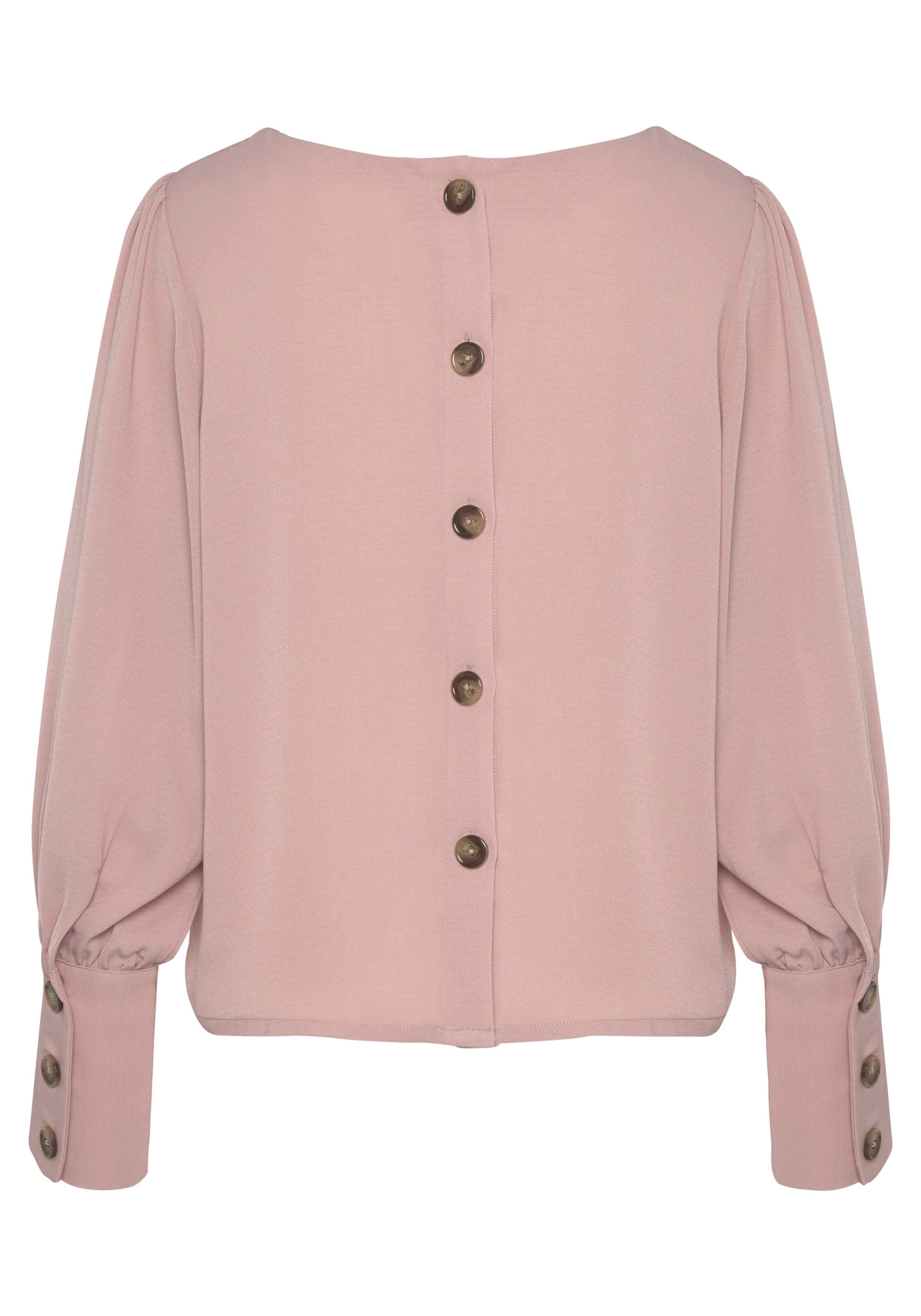 Lascana Blouse met lange mouwen met knoopsluiting achter, elegante damesblouse, business-look