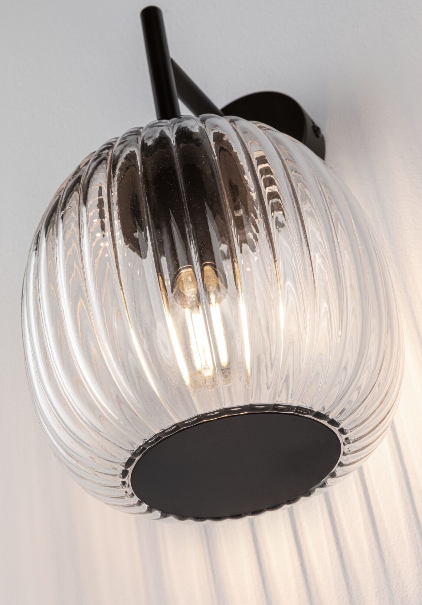 Paulmann Wandlamp Ruya IP44 E14 230V max. 20W Glas, Zwart mat (1 stuk)
