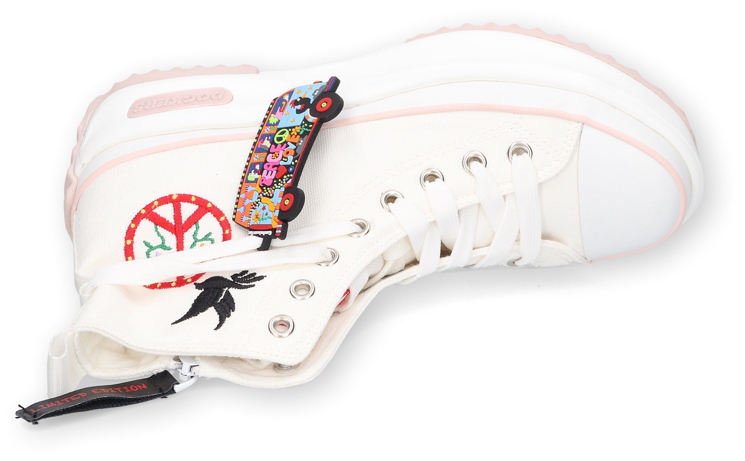 Dockers by Gerli Plateausneakers met vredesteken