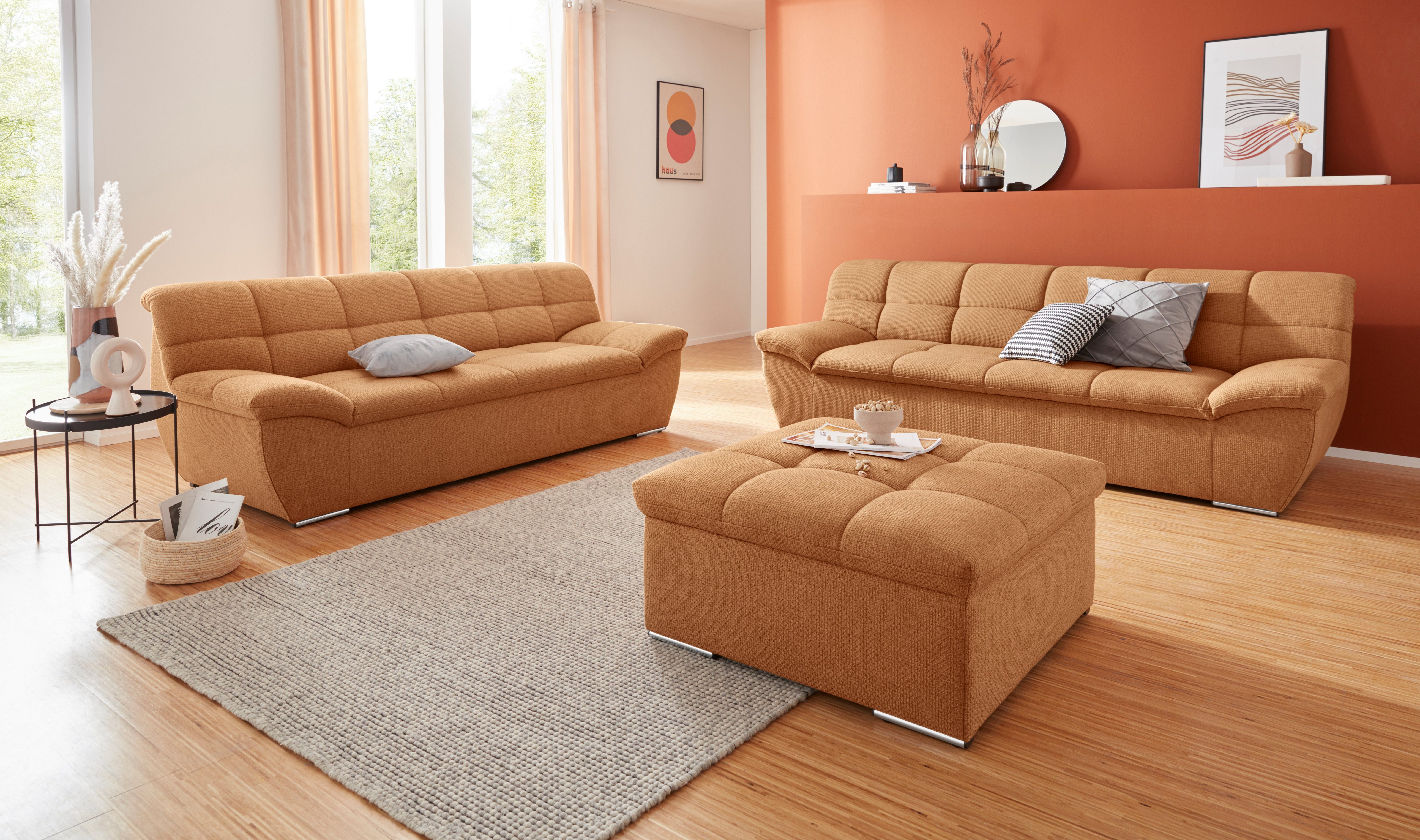 DOMO collection 3-zitsbank Lagoa, moderne zittingstikking, comfortabel en comfortabel