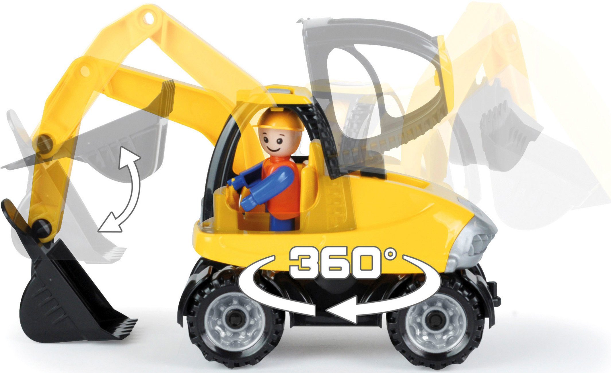 Lena® Speelgoed-kiepwagen Truckies Set Bouwplaats inclusief speelgoed-graafmachine en speelfiguur, made in europe