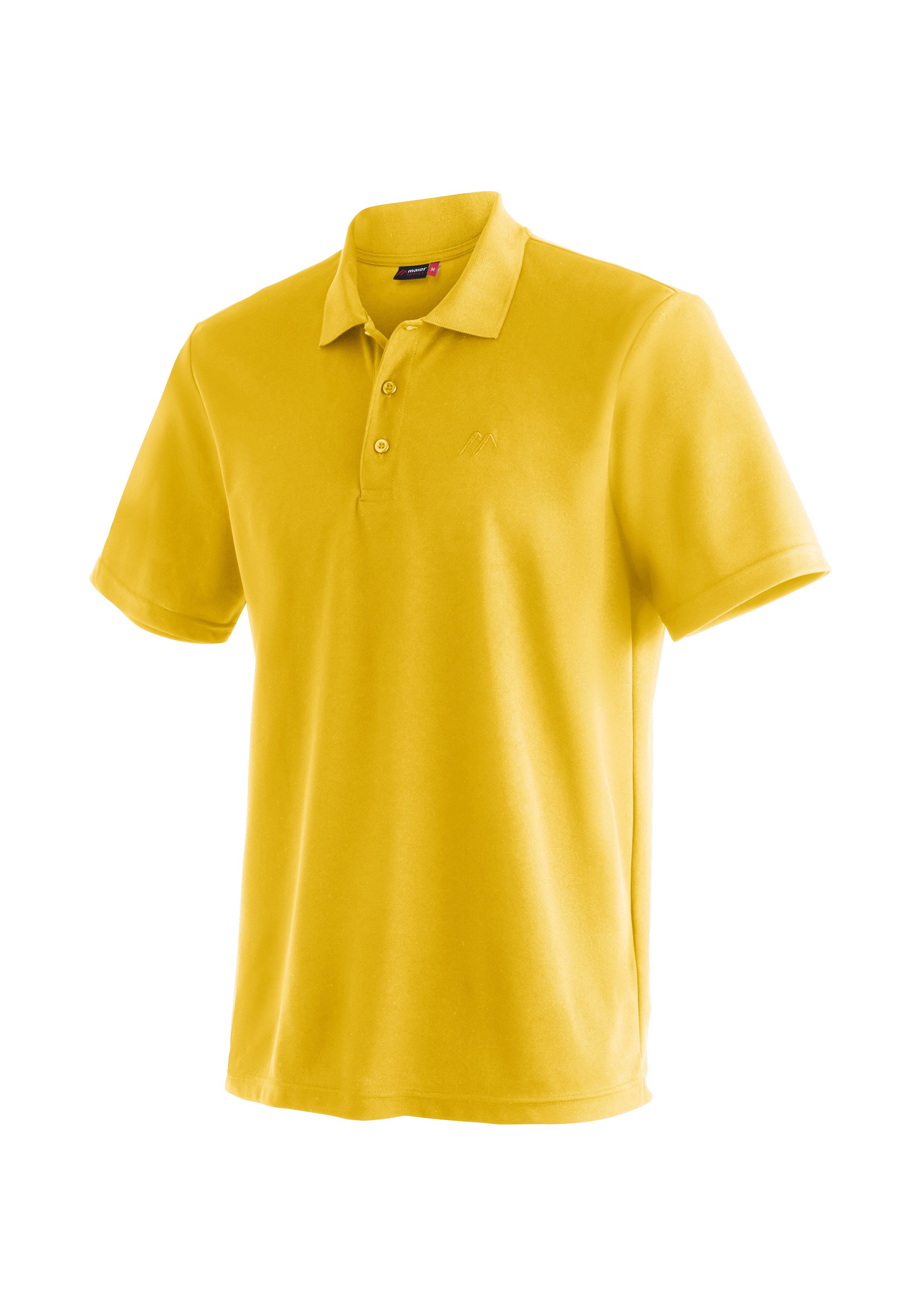 Maier Sports Functioneel shirt Ulrich Heren poloshirt, korte mouw vrijetijdsshirt met overhemdkraag, regular fit heren t-shirts maat XXL geel