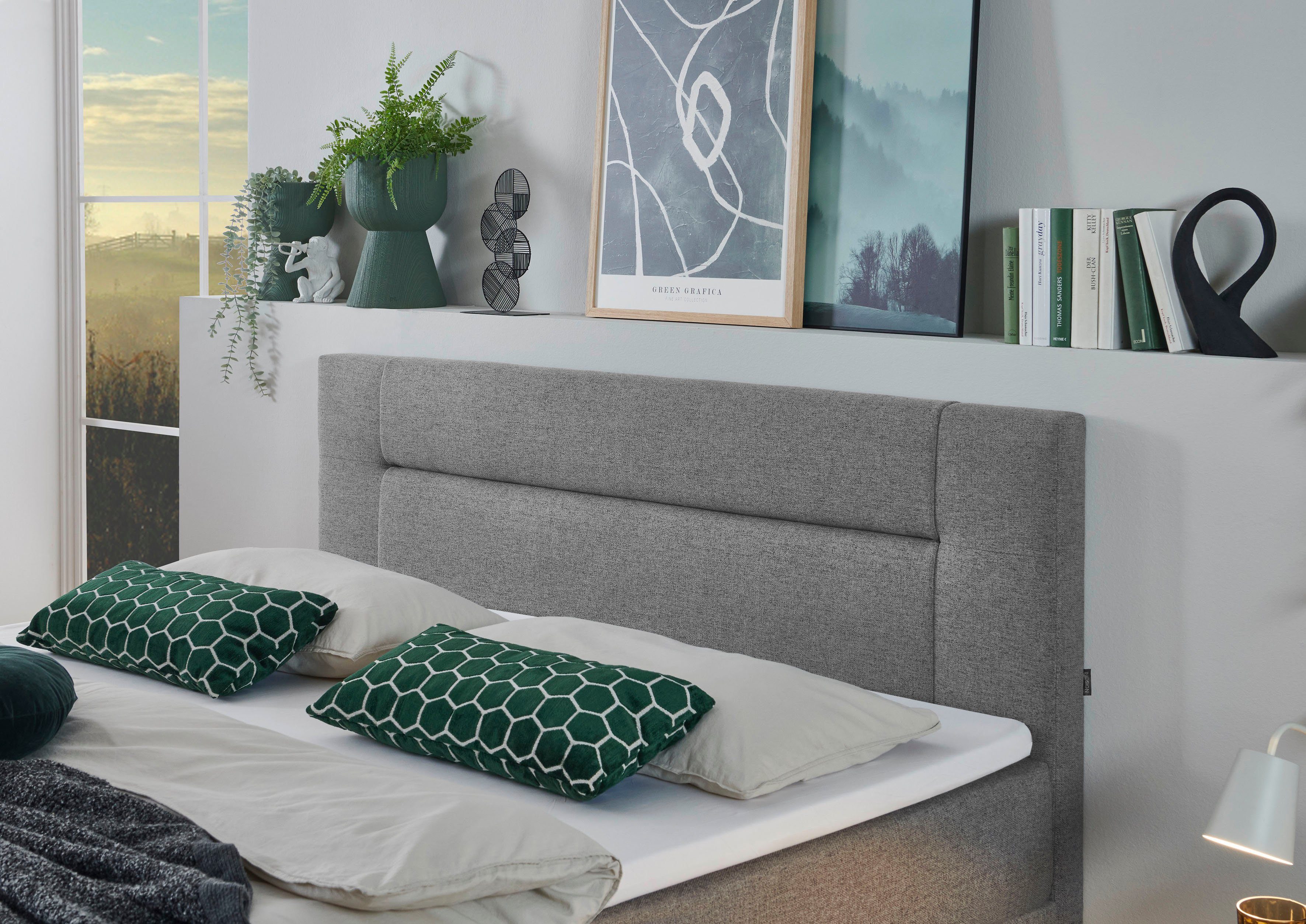 INOSIGN Boxspring Escalon met opbergruimte, inclusief topper beschikbaar in de breedtes 120x200 cm en 180x200 cm