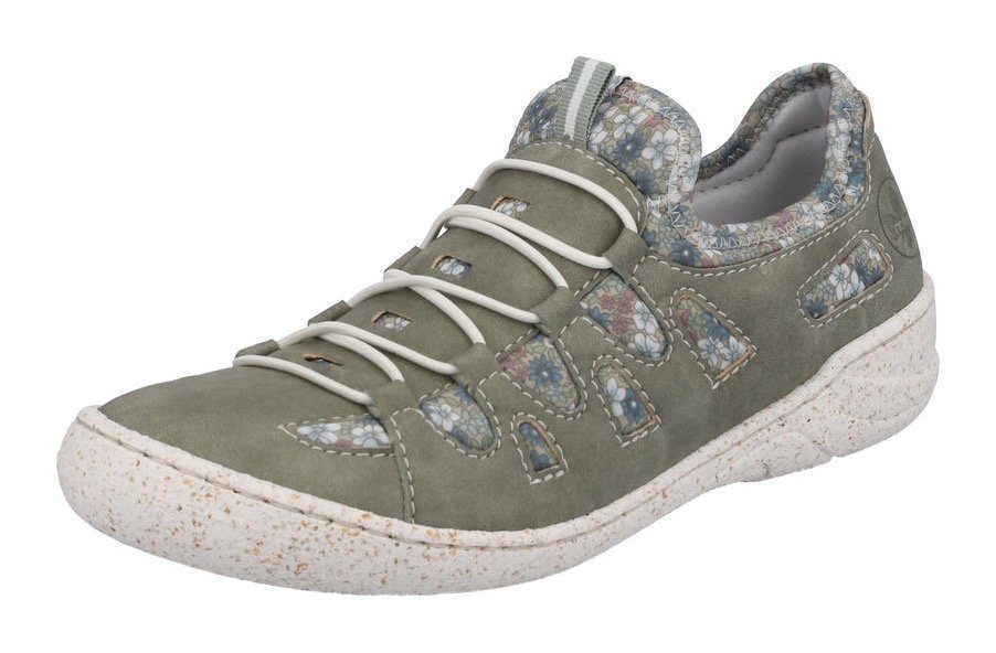 Rieker Slip-on sneakers Slipper, slip-on schoen, vrijetijdsschoen met bloemenprint