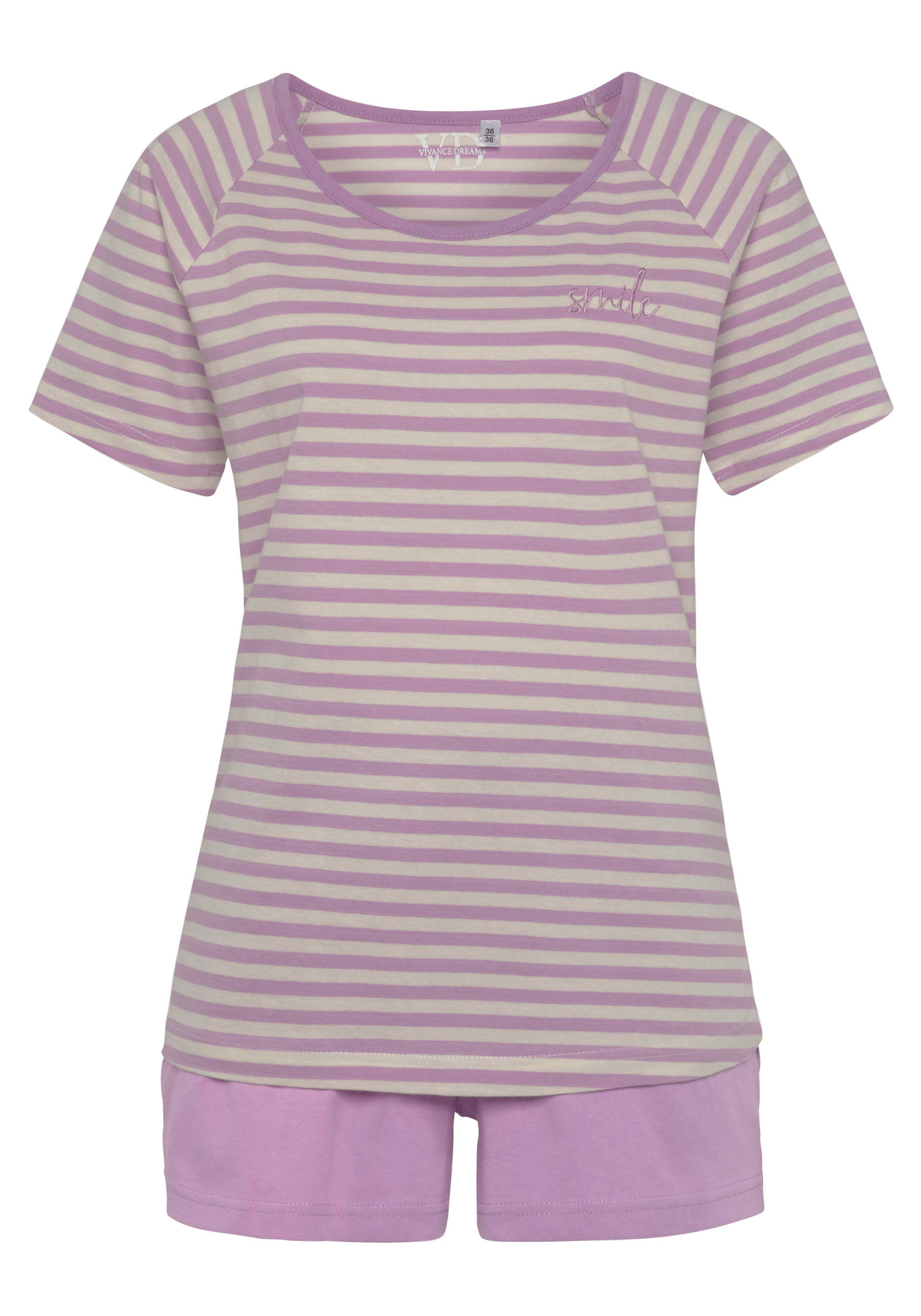 Vivance Dreams Shortama met een mooi gestreept patroon (2-delig)