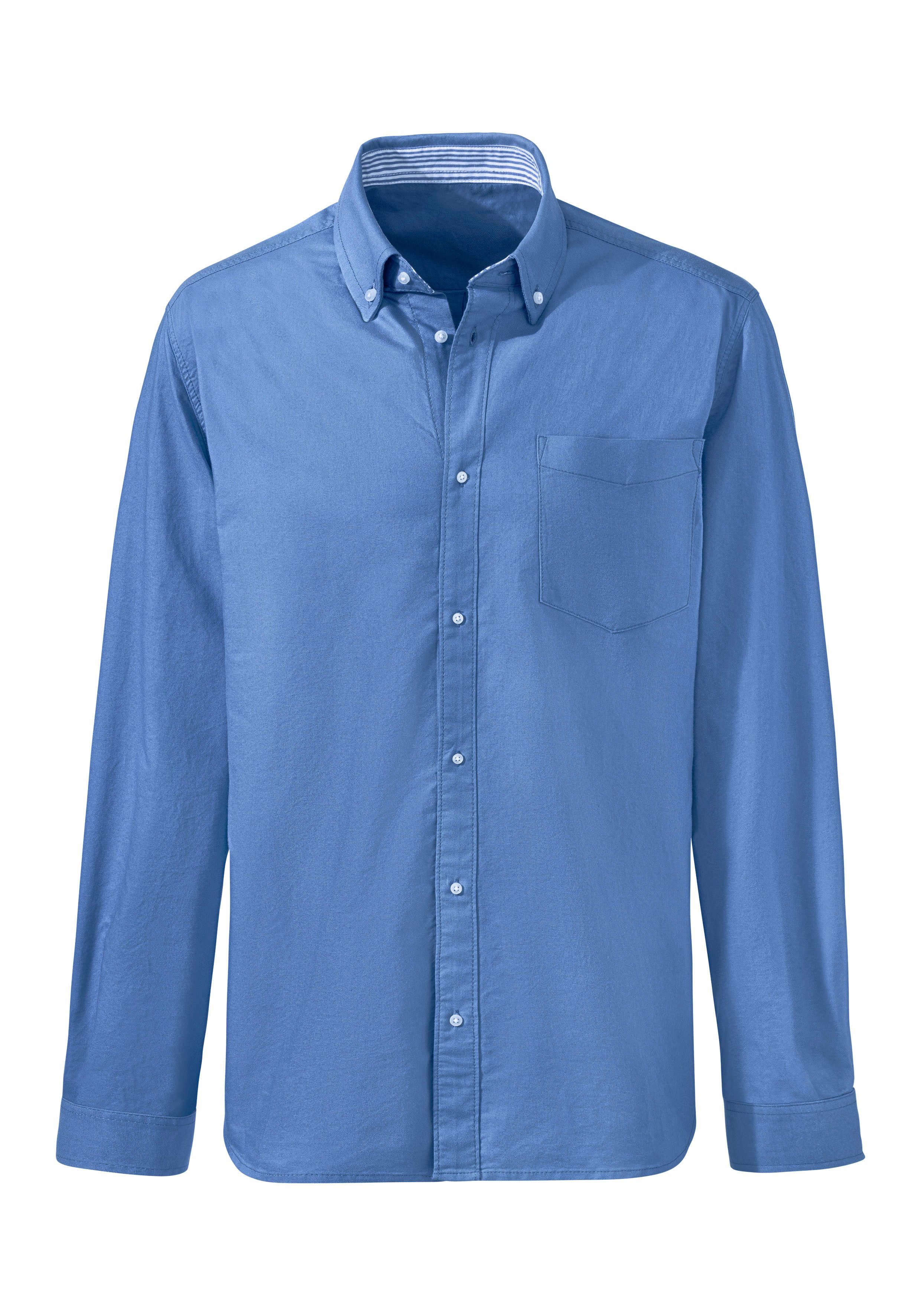 H.I.S Overhemd met lange mouwen Regular fit met button-down kraag, 100% katoen