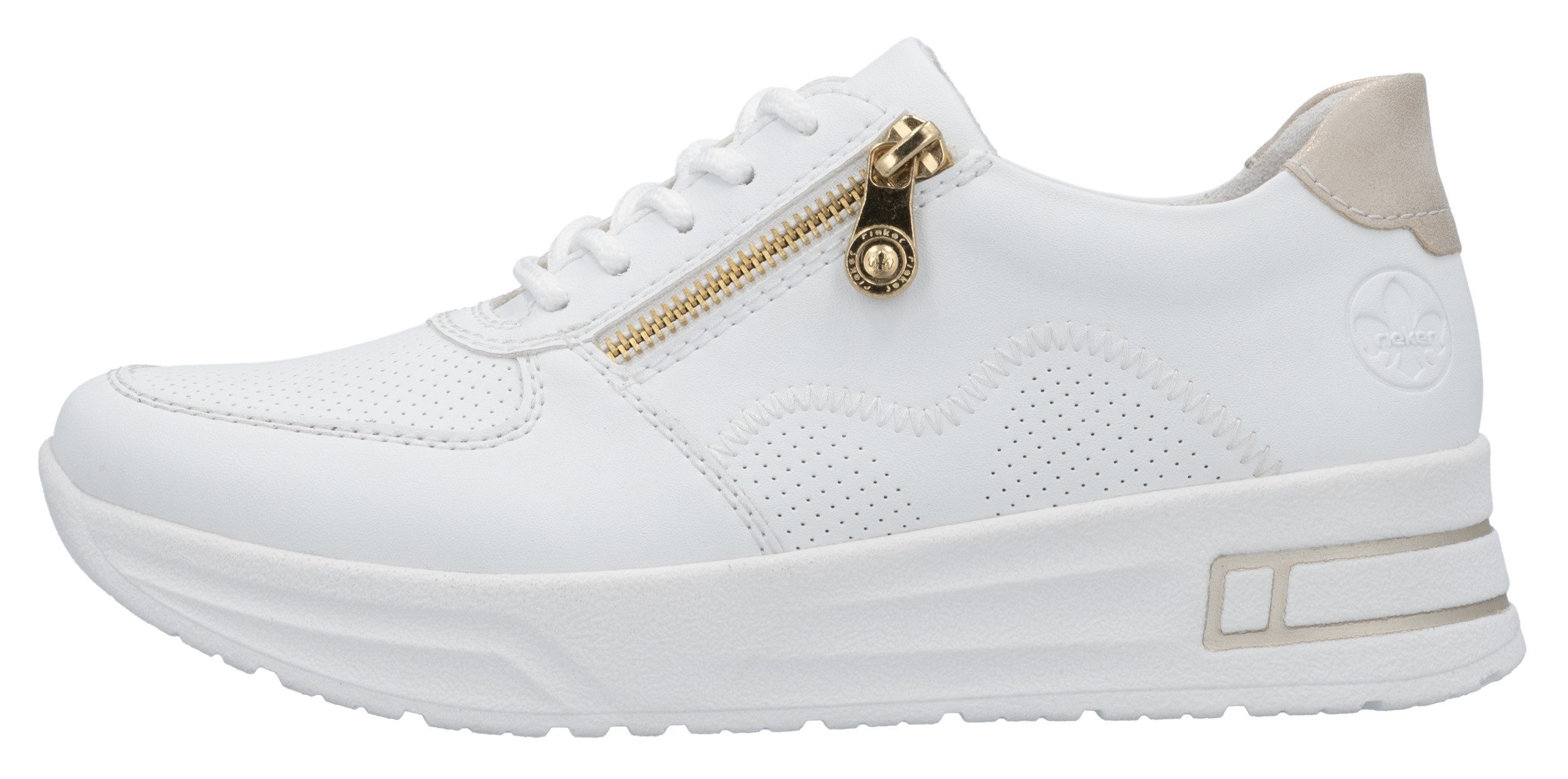 Rieker Plateausneakers , lage schoen, veterschoen, vrijetijdssneaker met ritssluiting