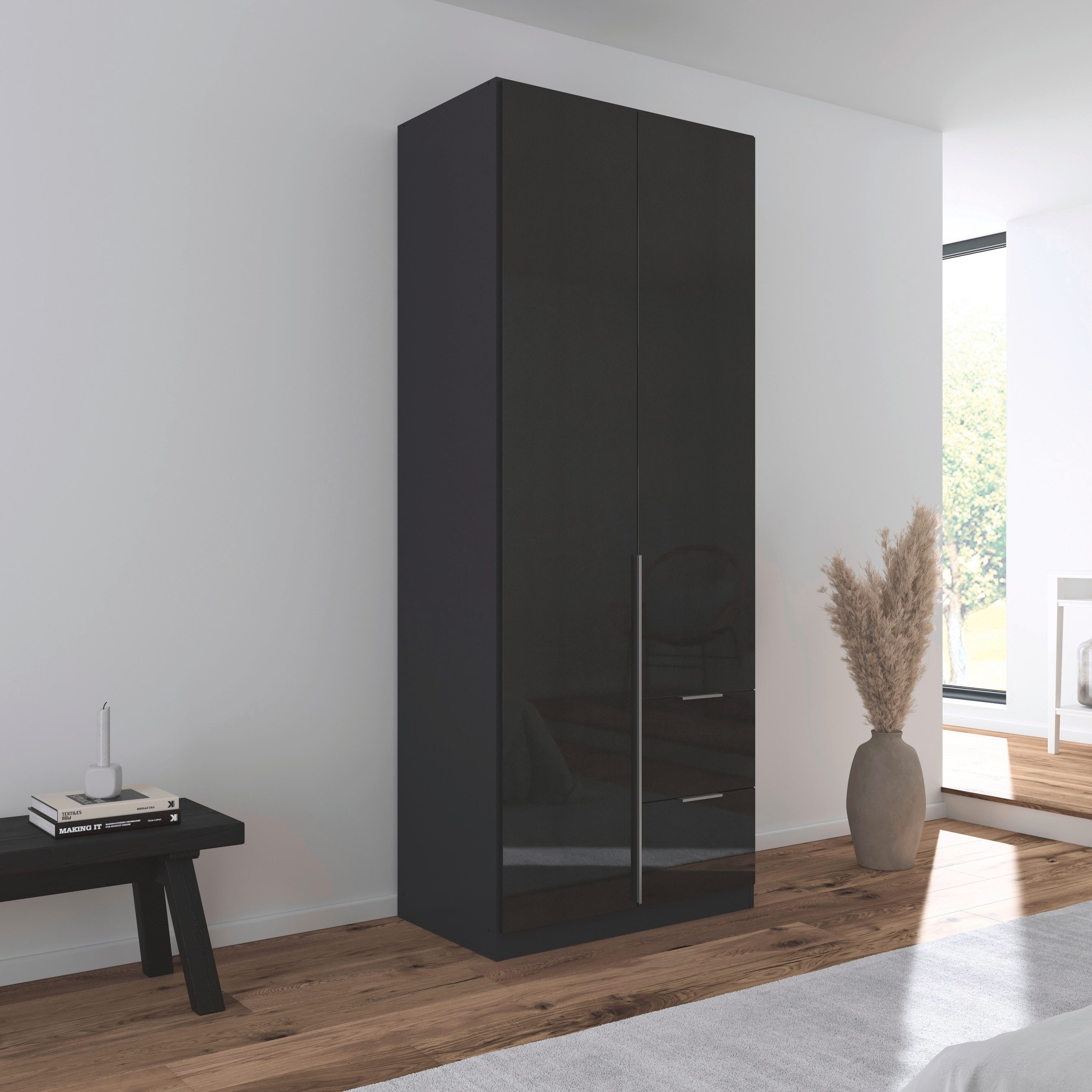 rauch Draaideurkast Kledingkast kast garderobe AGORDO met decor- of hoogglansfront