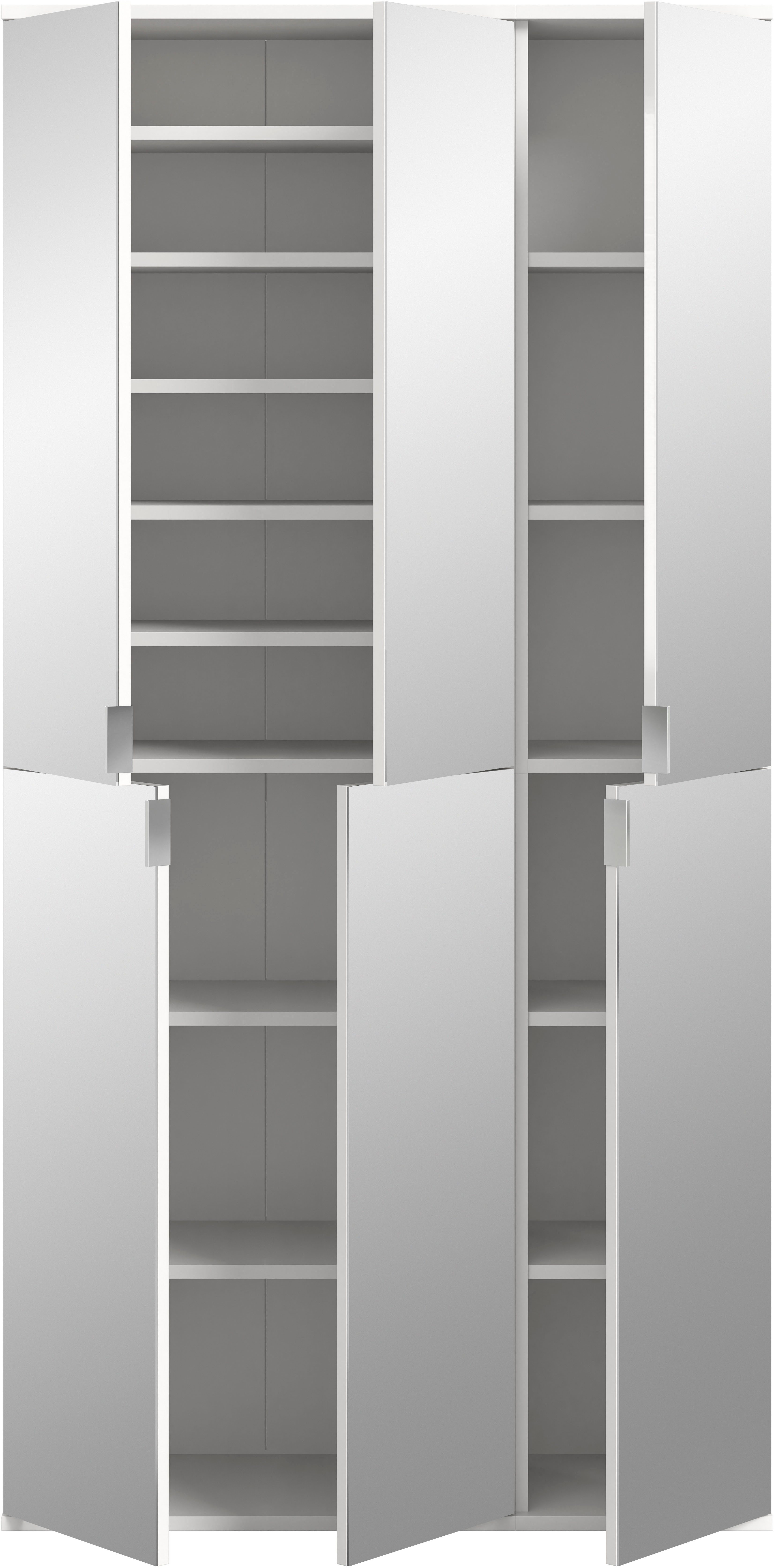INOSIGN Halmeubelset Trondheim, 91 cm, bestaande uit 2 Kasten, 6 Spiegelduren, 15 Vakken (set, 2-delig)