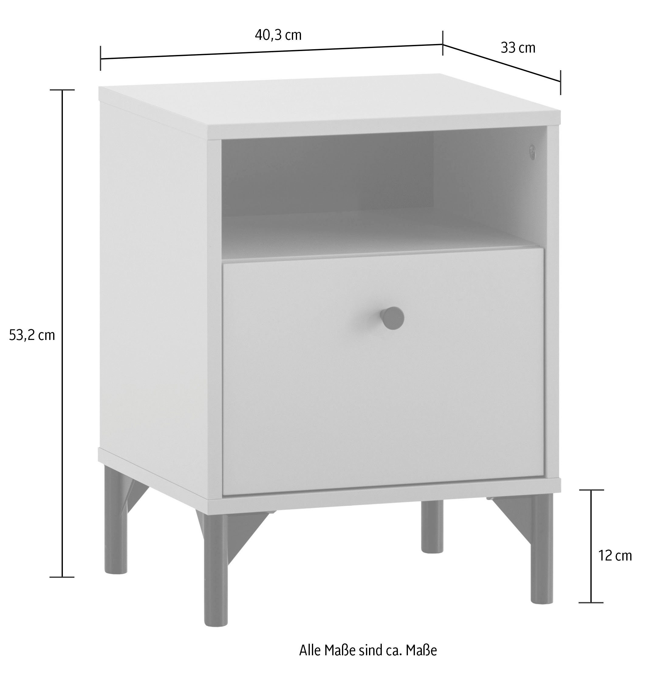 Schildmeyer Nachtkastje Smash, breedte 40 cm Lade met uittrekbegrenzing en hoogwaardig metalen beslag