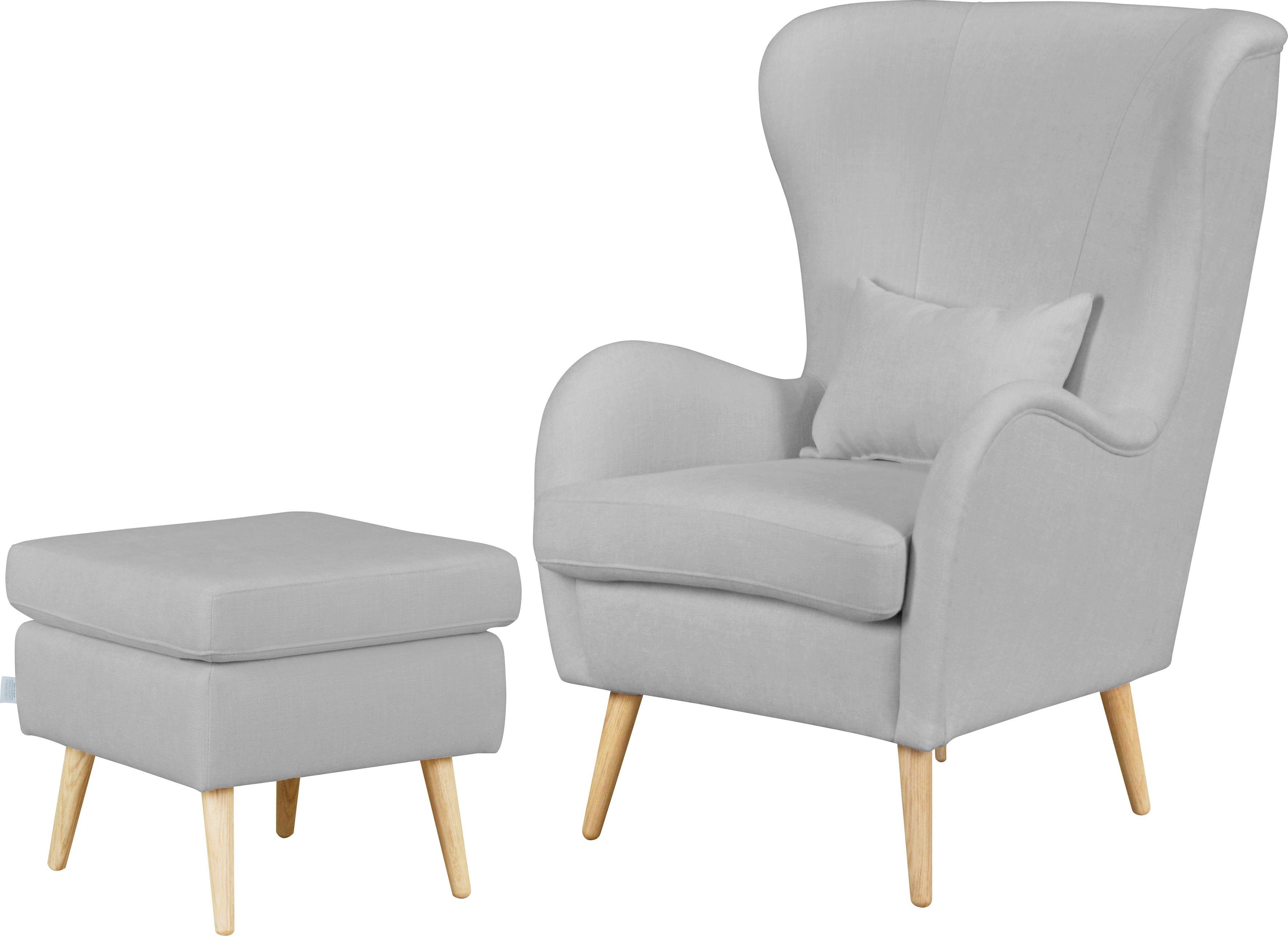 Guido Maria Kretschmer Home&Living Fauteuil Sallito, TV-stoel, oorfauteuil met Hocker, in veel stofkwaliteiten, ook in fluweelcord