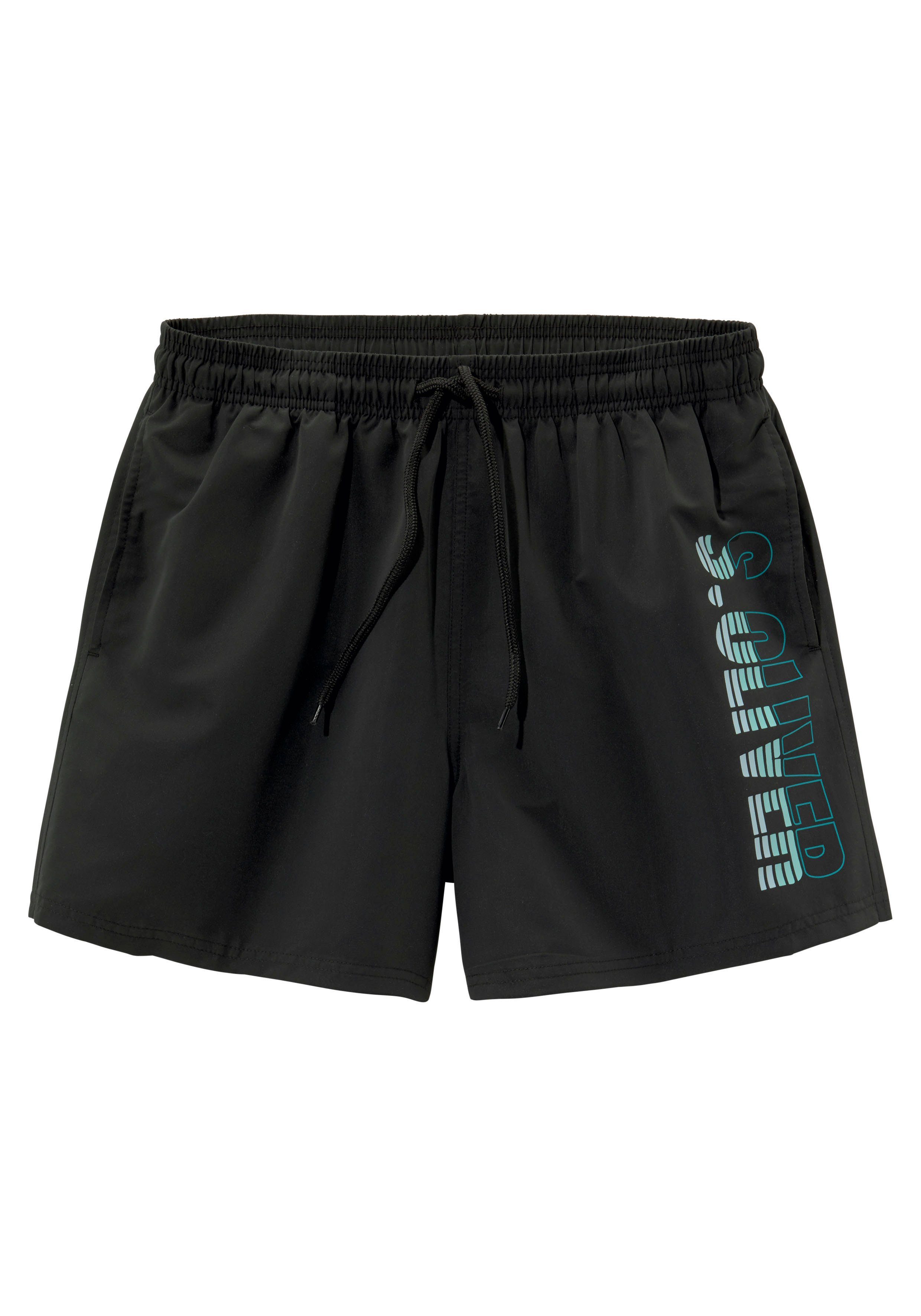 s.Oliver RED LABEL Beachwear Zwemshort met logoprint opzij