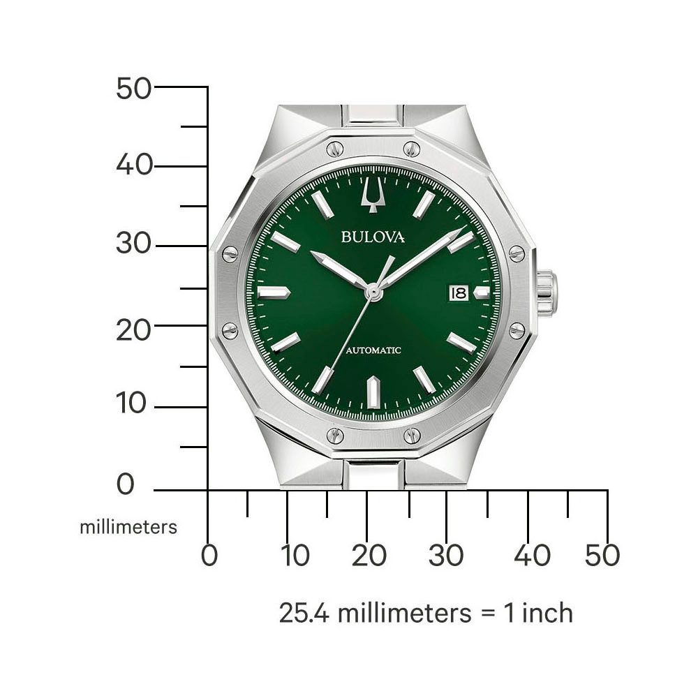 Bulova Automatisch horloge Polshorloge, herenhorloge, mechanisch horloge, roestvrijstalen band, analoog, dag