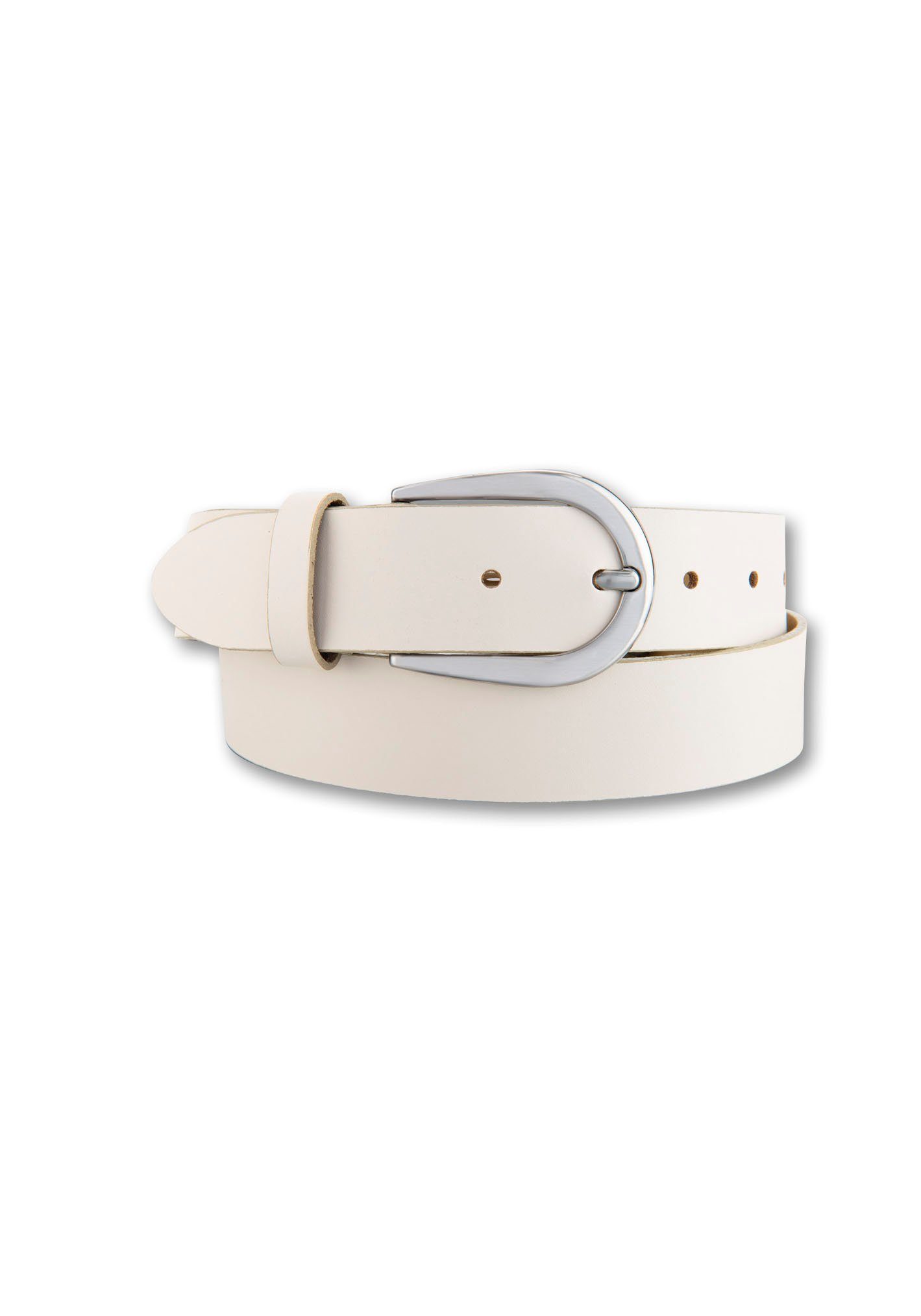 BERND GÖTZ Leren riem in klassieke stijl met brede snit dames brede riemen maat 105 beige