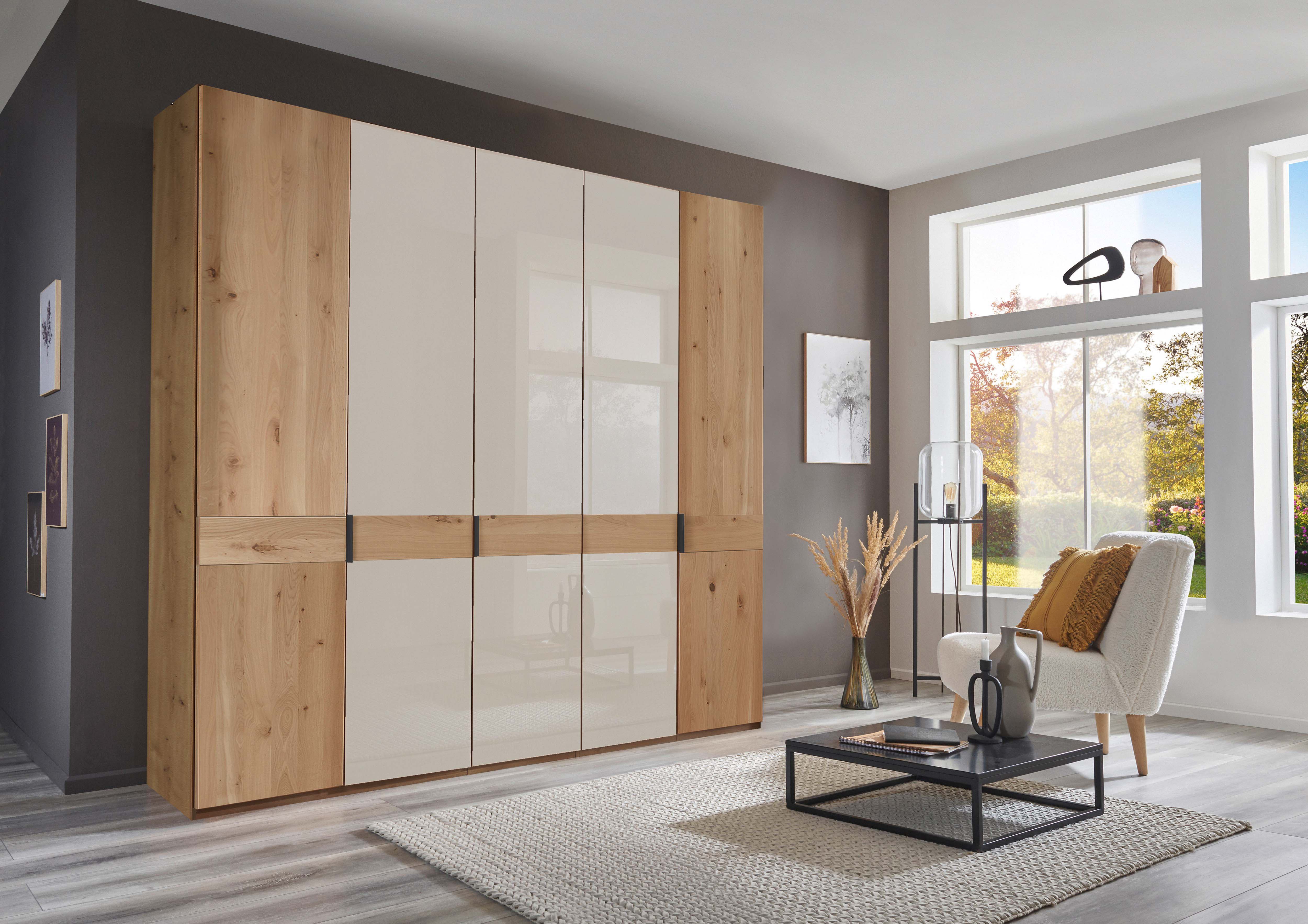 WIEMANN Draaideurkast Cardiff incl. deurdemper kledingkasten maat 246,3 cm x 216 cm x 58 cm bruin