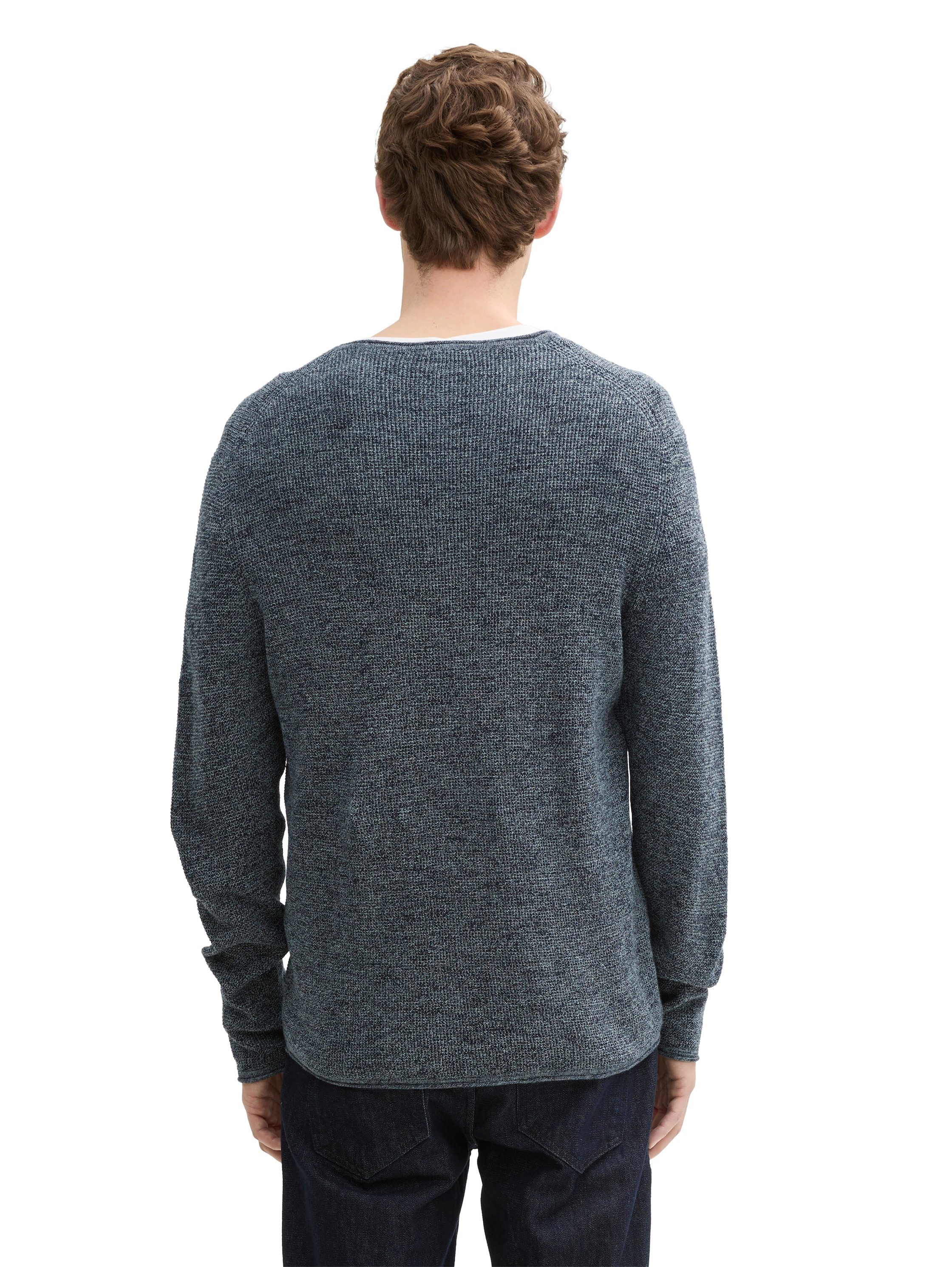 Tom Tailor Trui met ronde hals in gemêleerde look