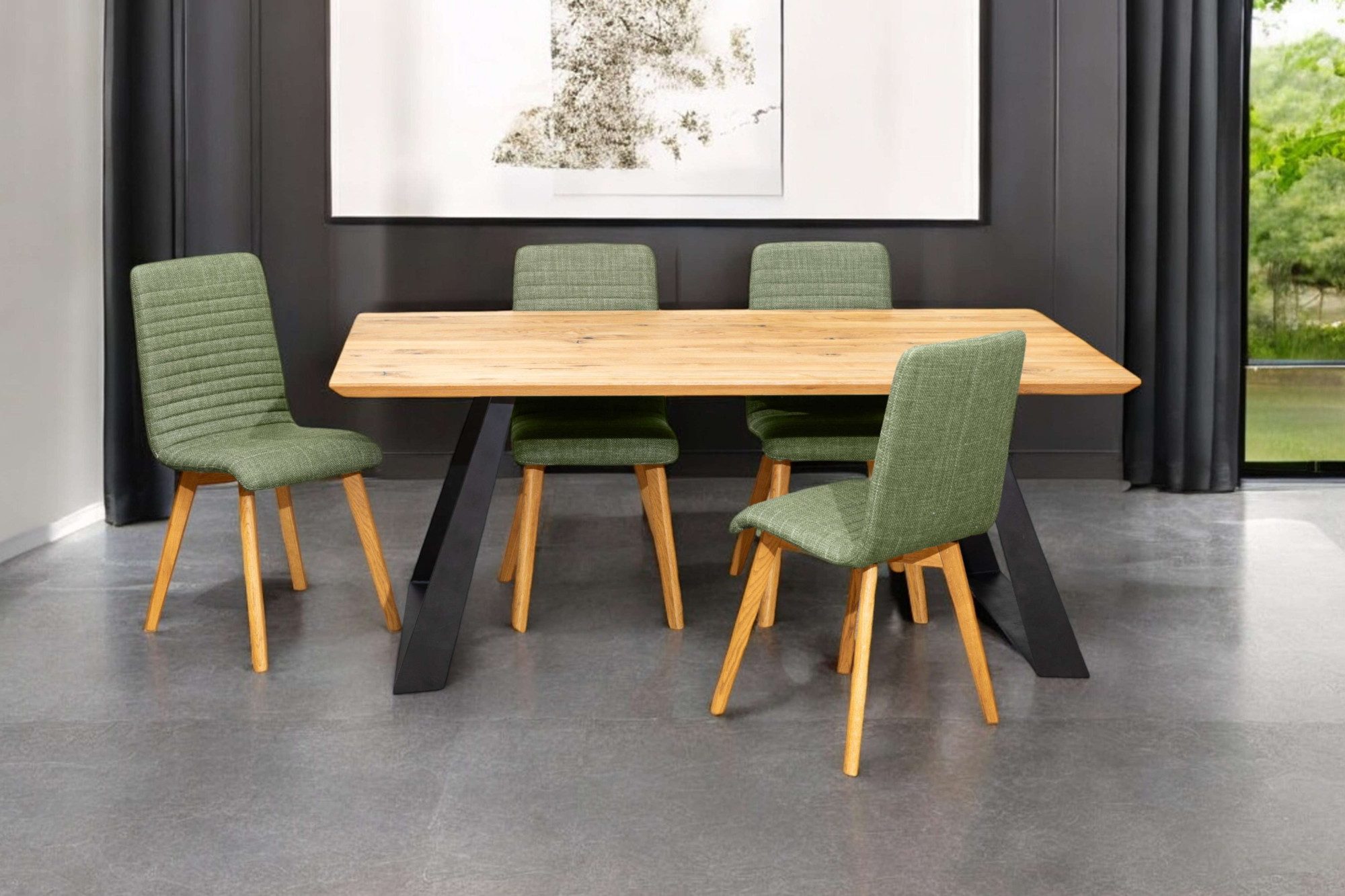 Home affaire Eethoek Arosa zitgroep voor keukens, eettafel met 4 gestoffeerde stoelen, 5-delig (set, 5-delig)