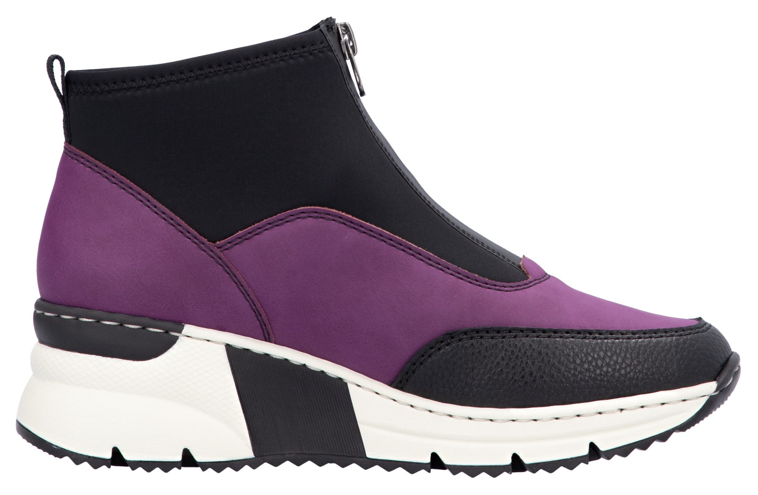 Rieker Sneakers met sleehak enkellaars, wedge laarzen, high top sneaker met ritssluiting vooraan