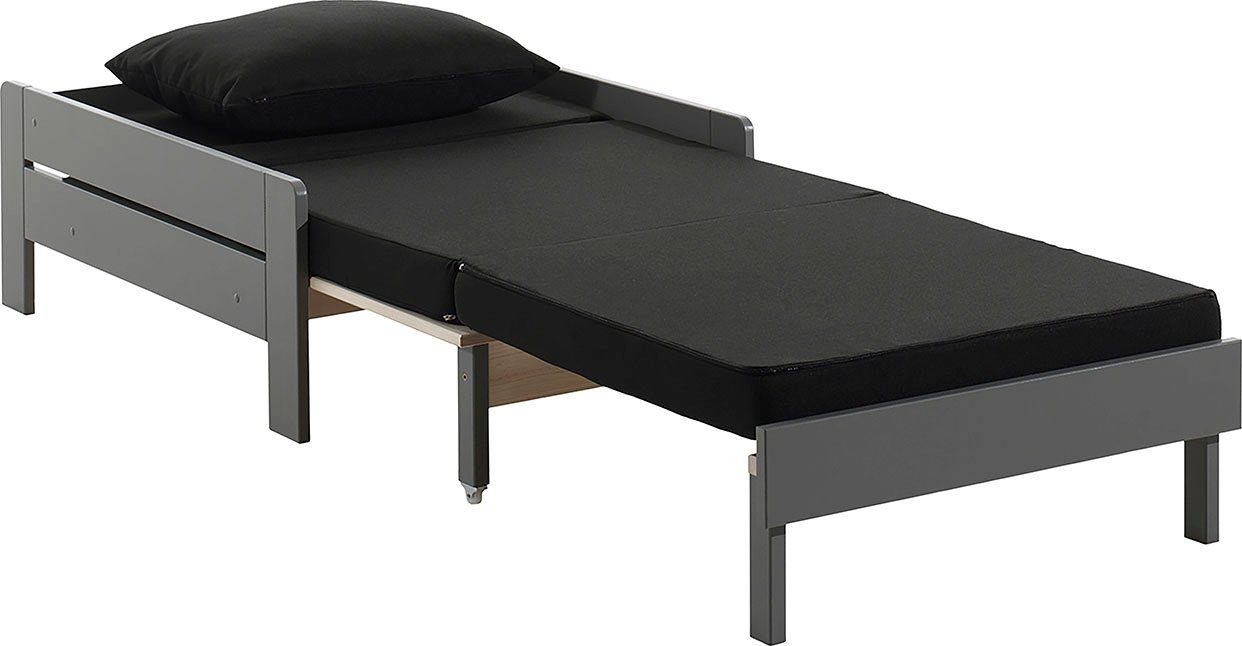 Vipack Kinderbed Pino, fauteuil met uitschuiffunctie en kussen 1-persoons, fauteuil, uitklapbaar tot logeerbed