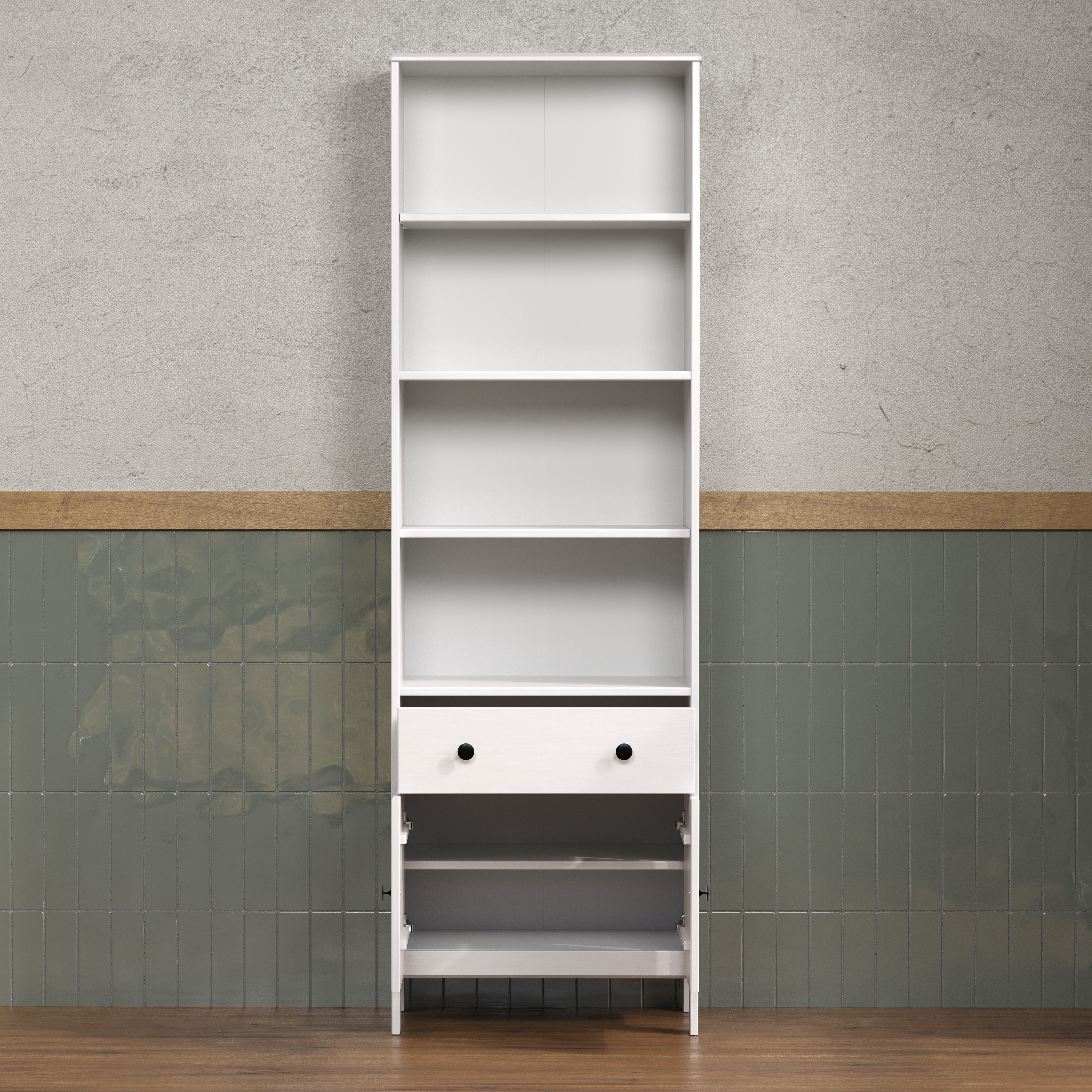 welltime Hoge kast Kall Badkamerkast van massief grenenhout - afmetingen (B/D/H) 60/33/188 cm (1 stuk)