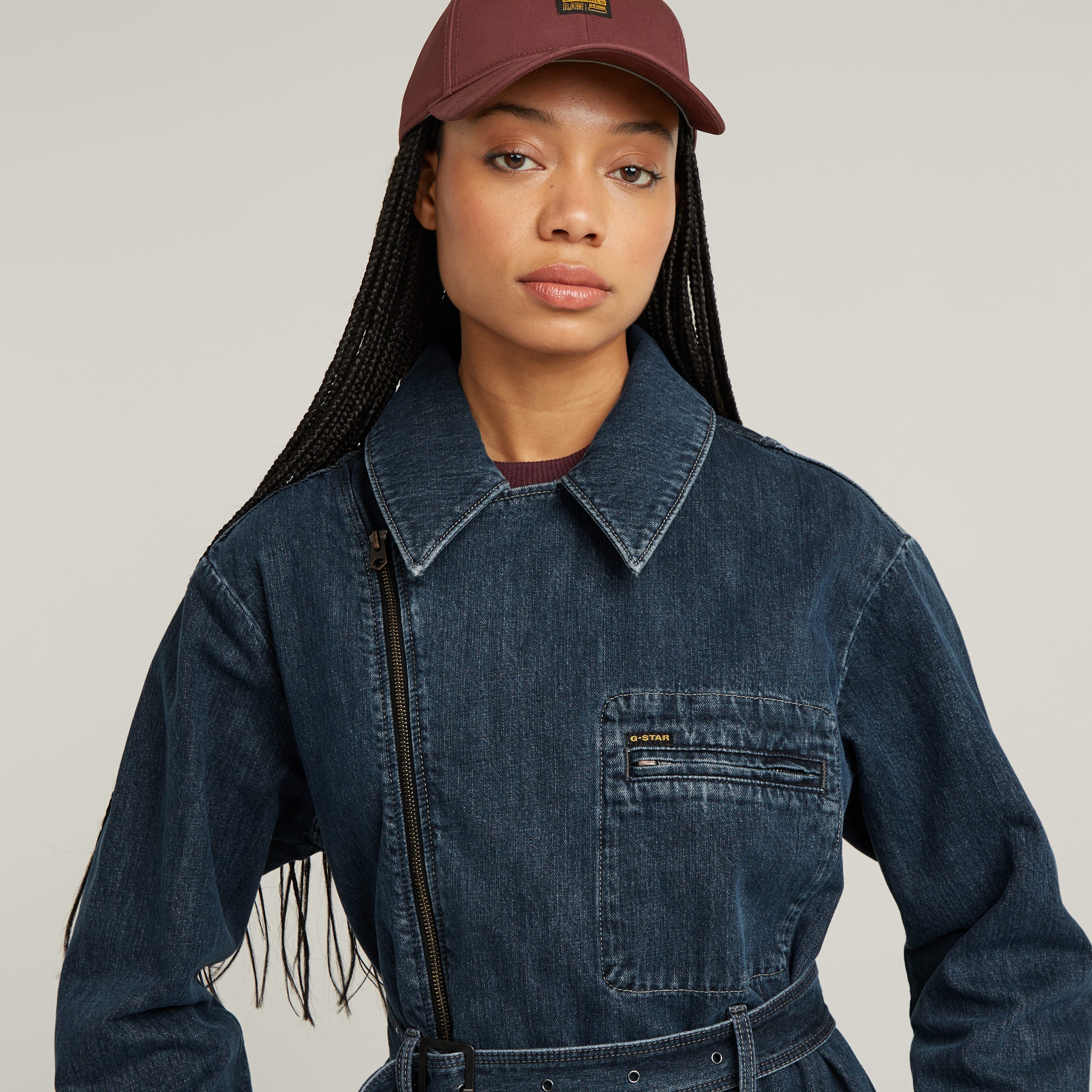 G-Star RAW Bikerjack Long Biker Trench met verstelbaar tailleceintuur