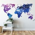 wall-art wandfolie universum wereldkaart sterrenstelsel (1 stuk) blauw