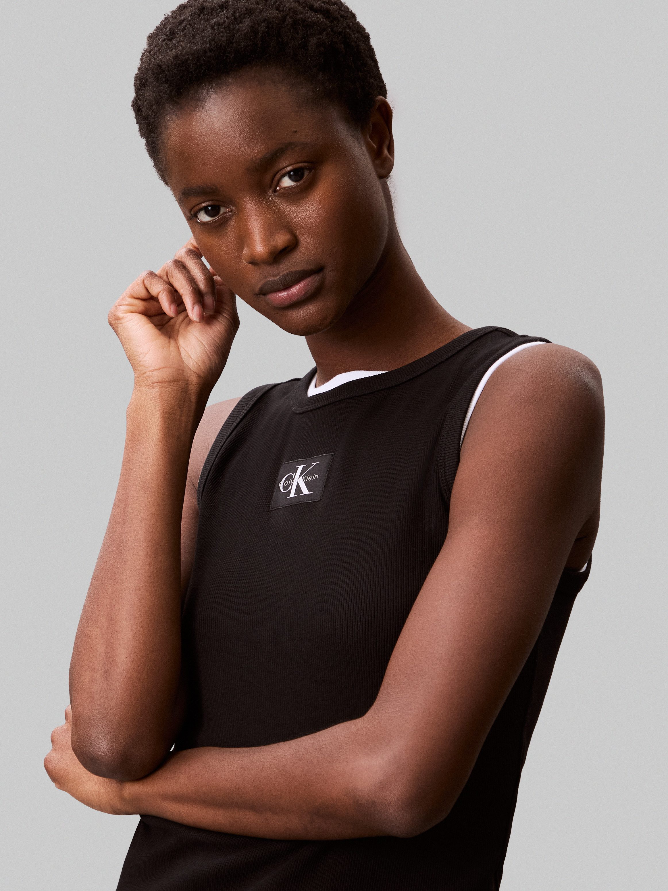 Calvin Klein Tanktop A - WVN LBL 2X2 CTTN