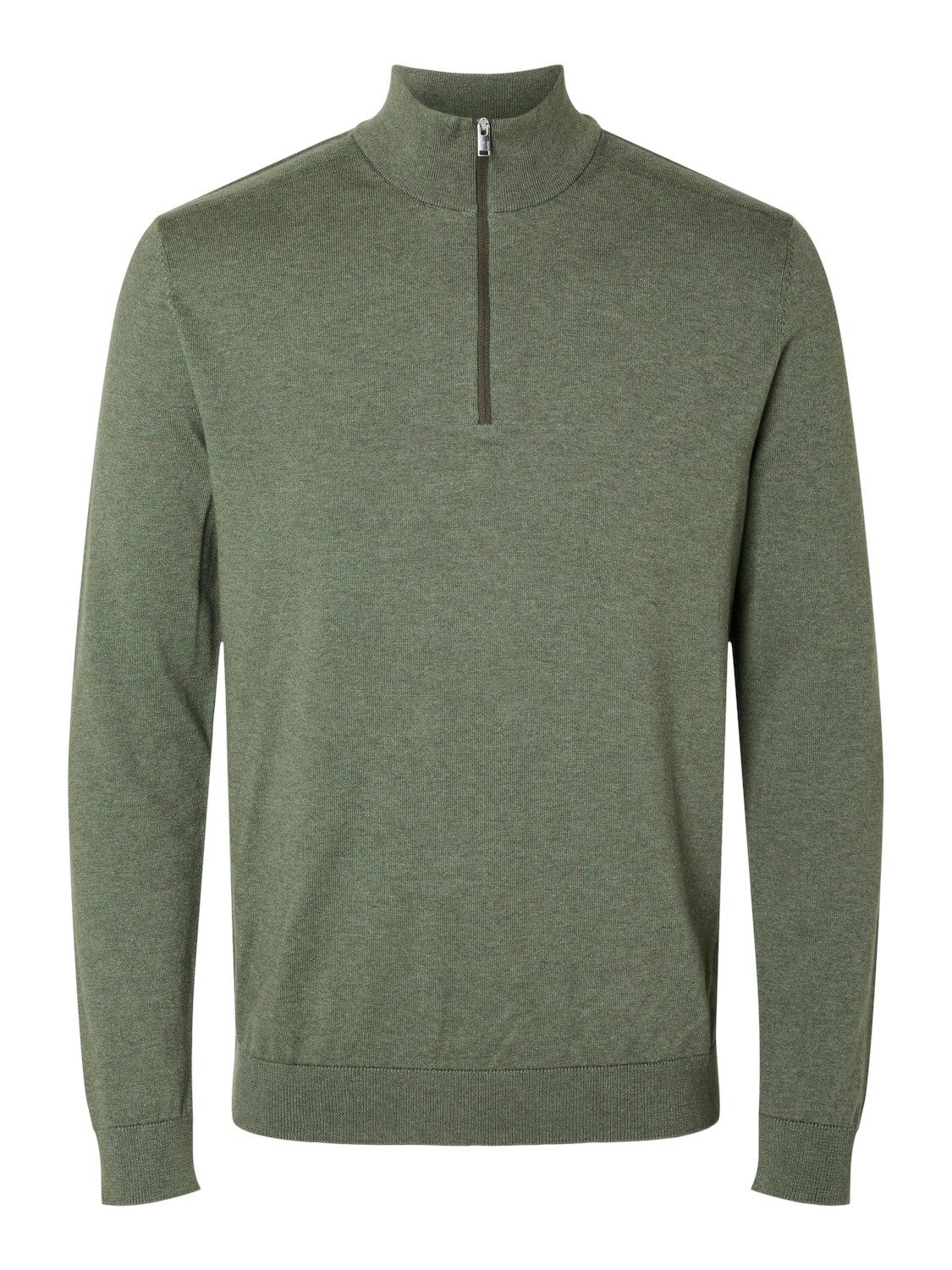 SELECTED HOMME Heren Truien & Vesten Slhberg Half Zip Cardigan Noos Groen