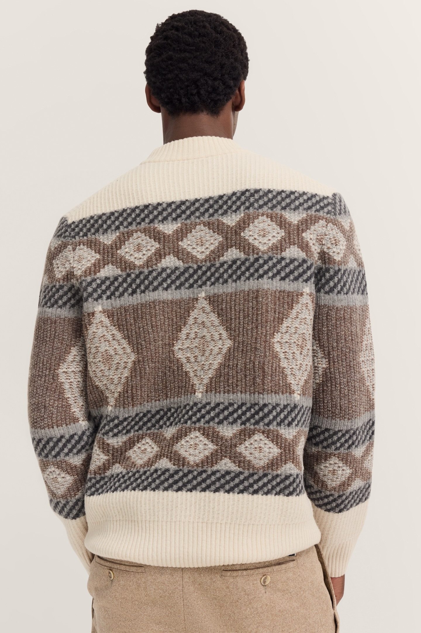 Bugatti Noorse trui Regular fit met opstaande kraag & fair-isle