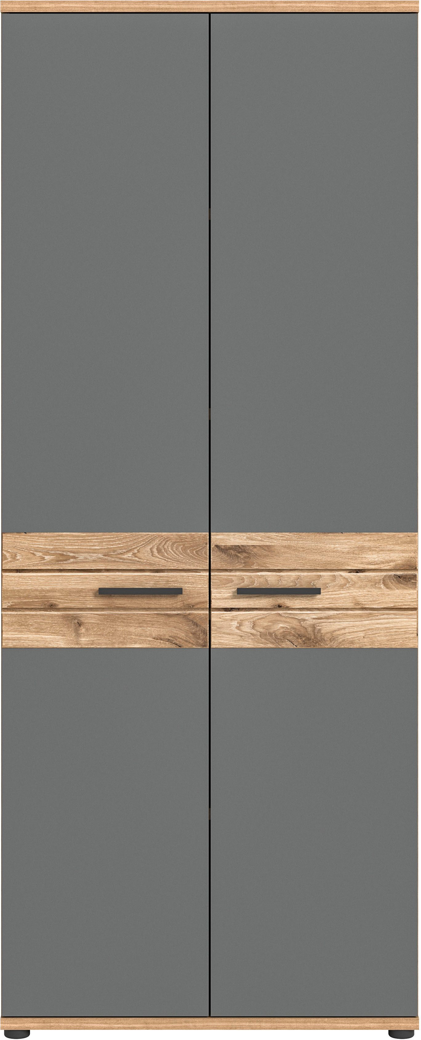 INOSIGN Archiefkast Riga, Breedte 80cm, in Nox Eik nabootsing en Basaltgrijs