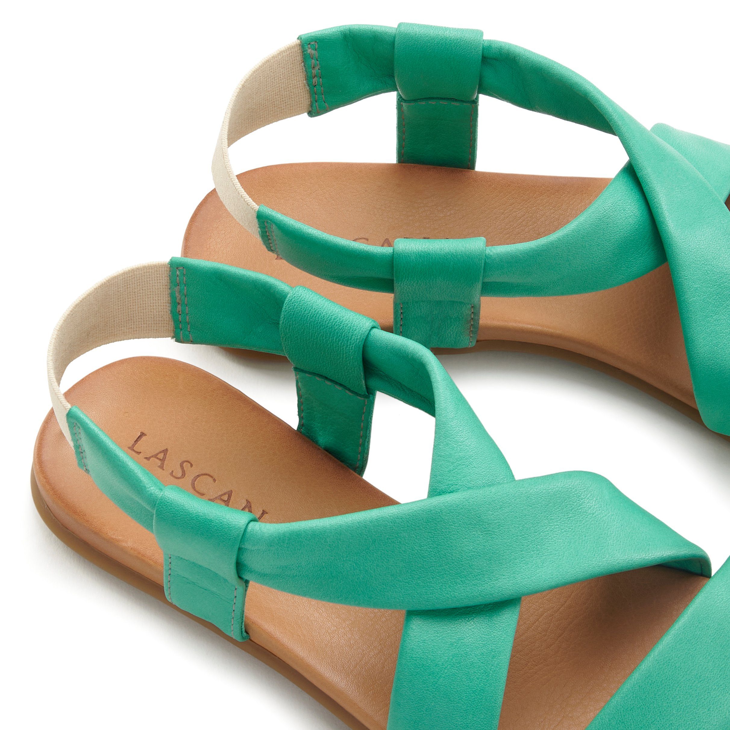 Lascana Sandalen Zomerschoen van leer met verfijnde bandjes, sandaal, zomerschoen