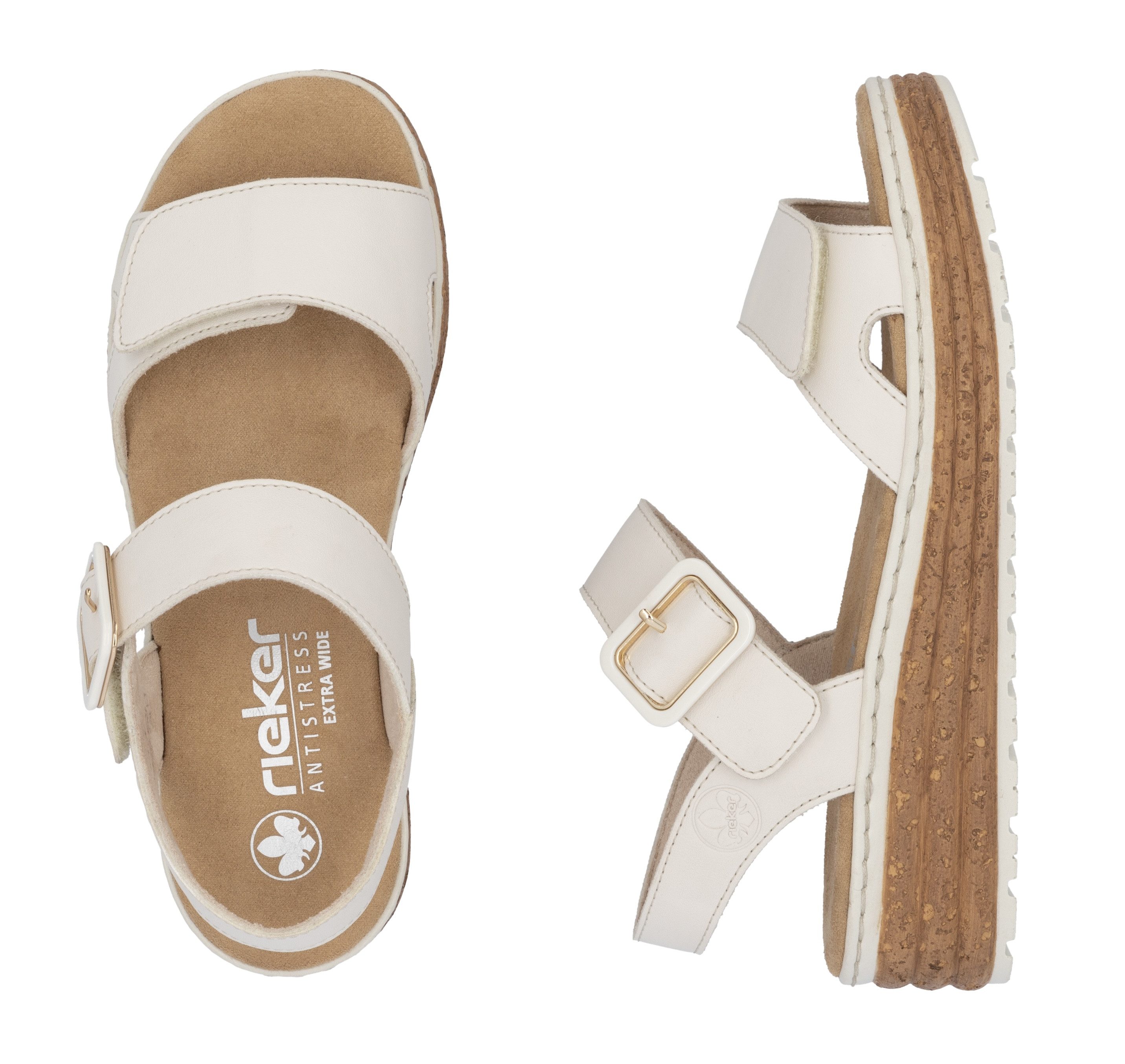 Rieker Plateausandalen Sandalette, zomerschoen, sleehaksandaal met praktische klittenbandsluitingen