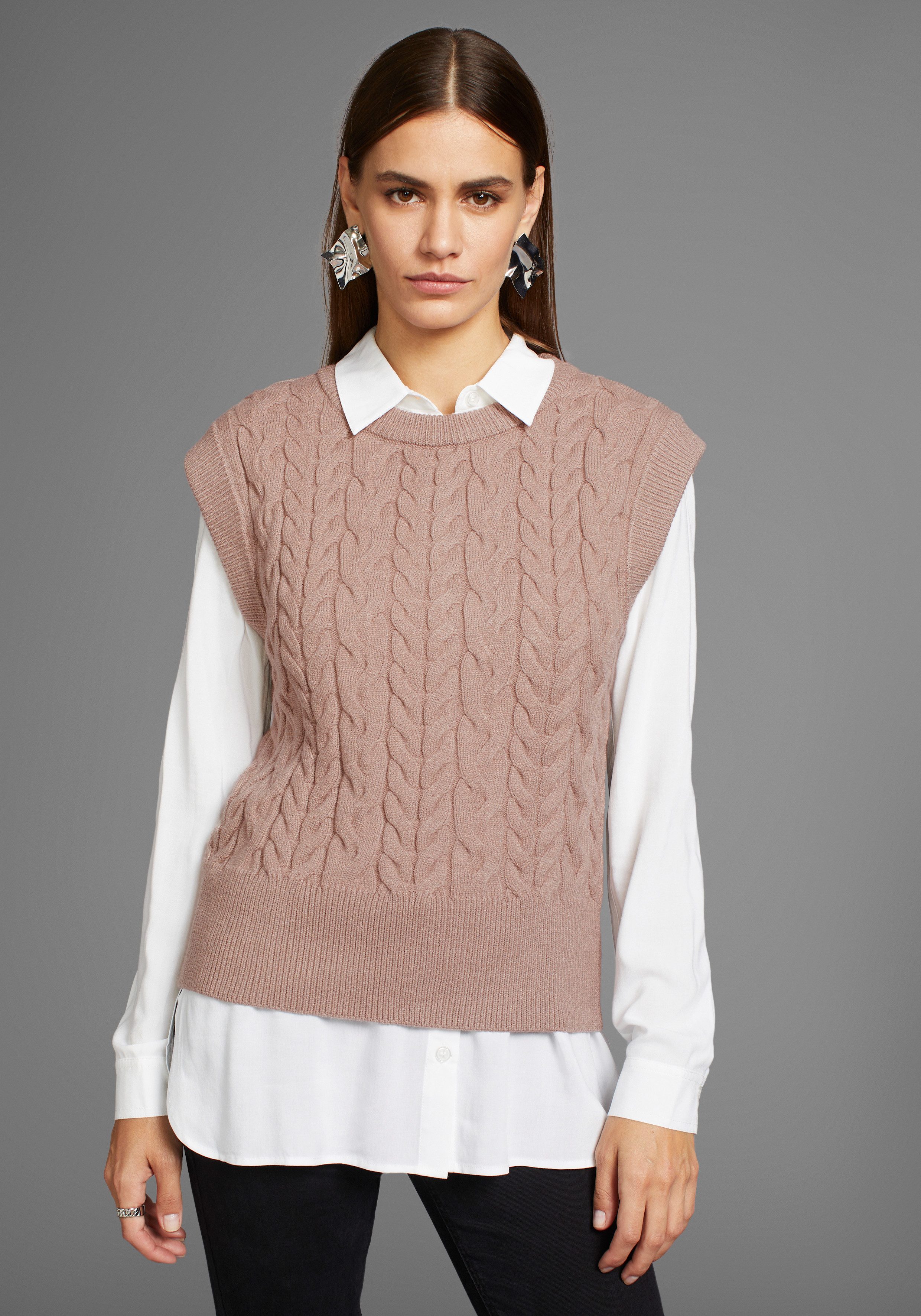 HECHTER PARIS Slip-over met kabelmotief