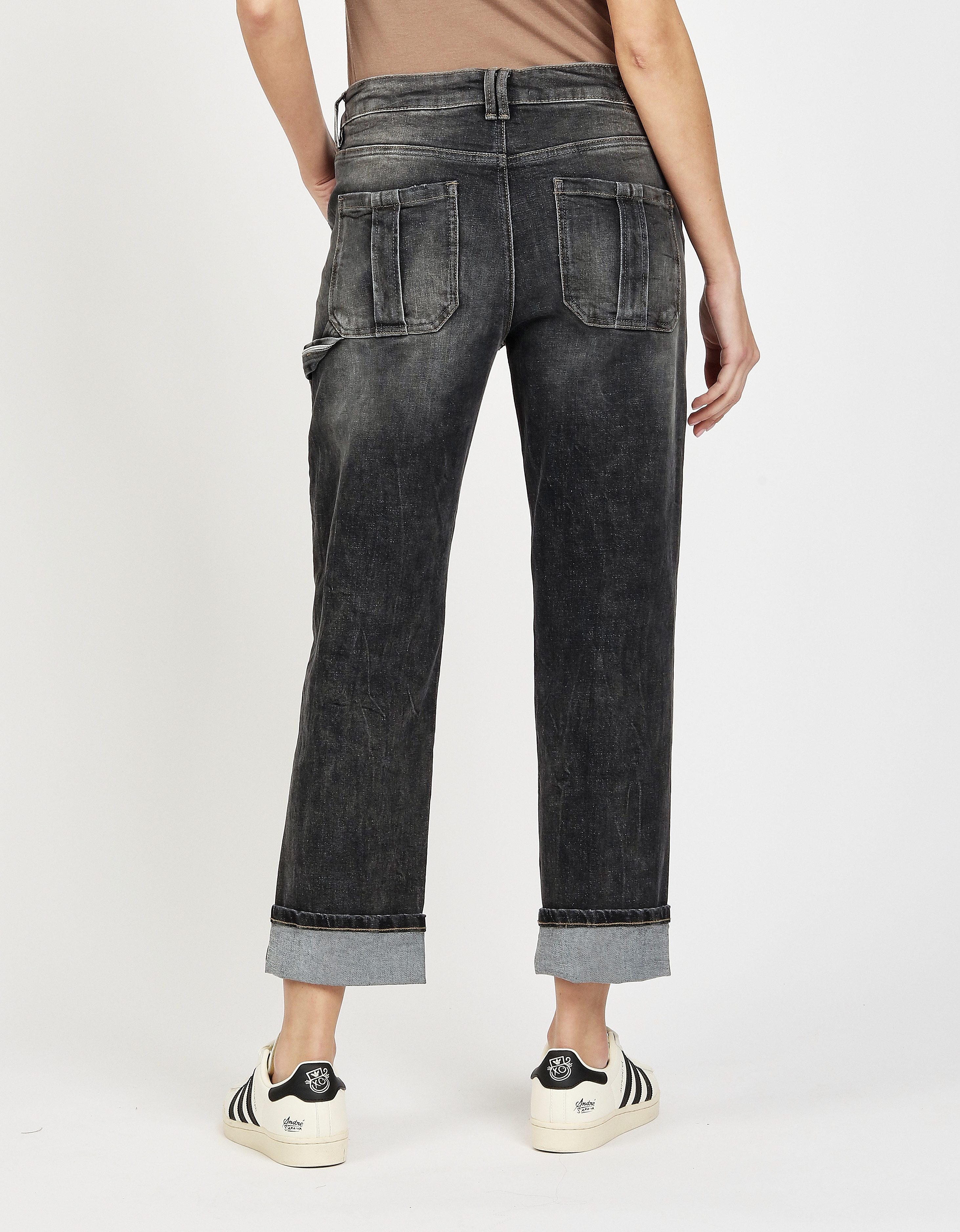 GANG Straight jeans 94THELMA WORKER met opgenaaide zakken en typische werkdetails