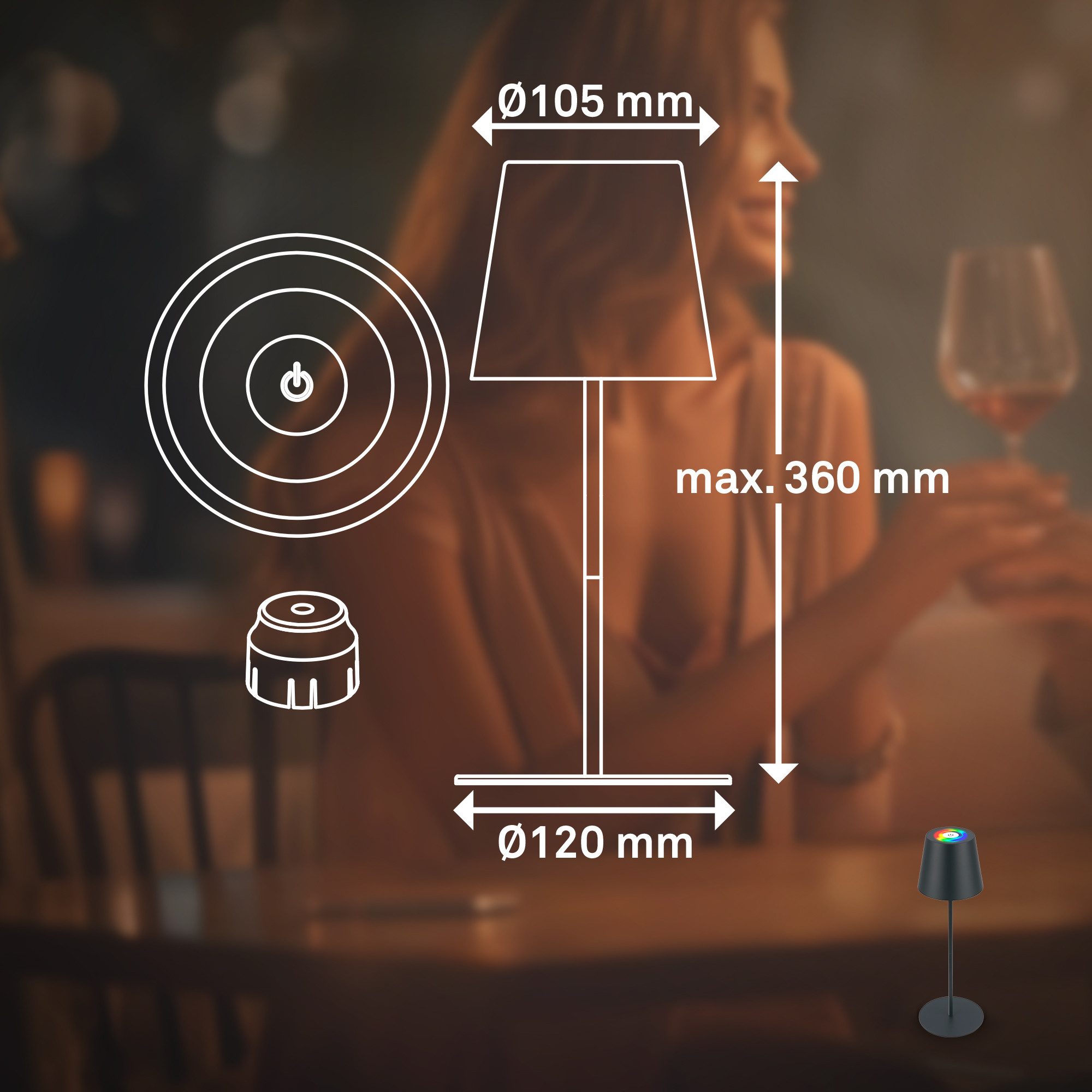 Briloner Leuchten Led-tafellamp Calida