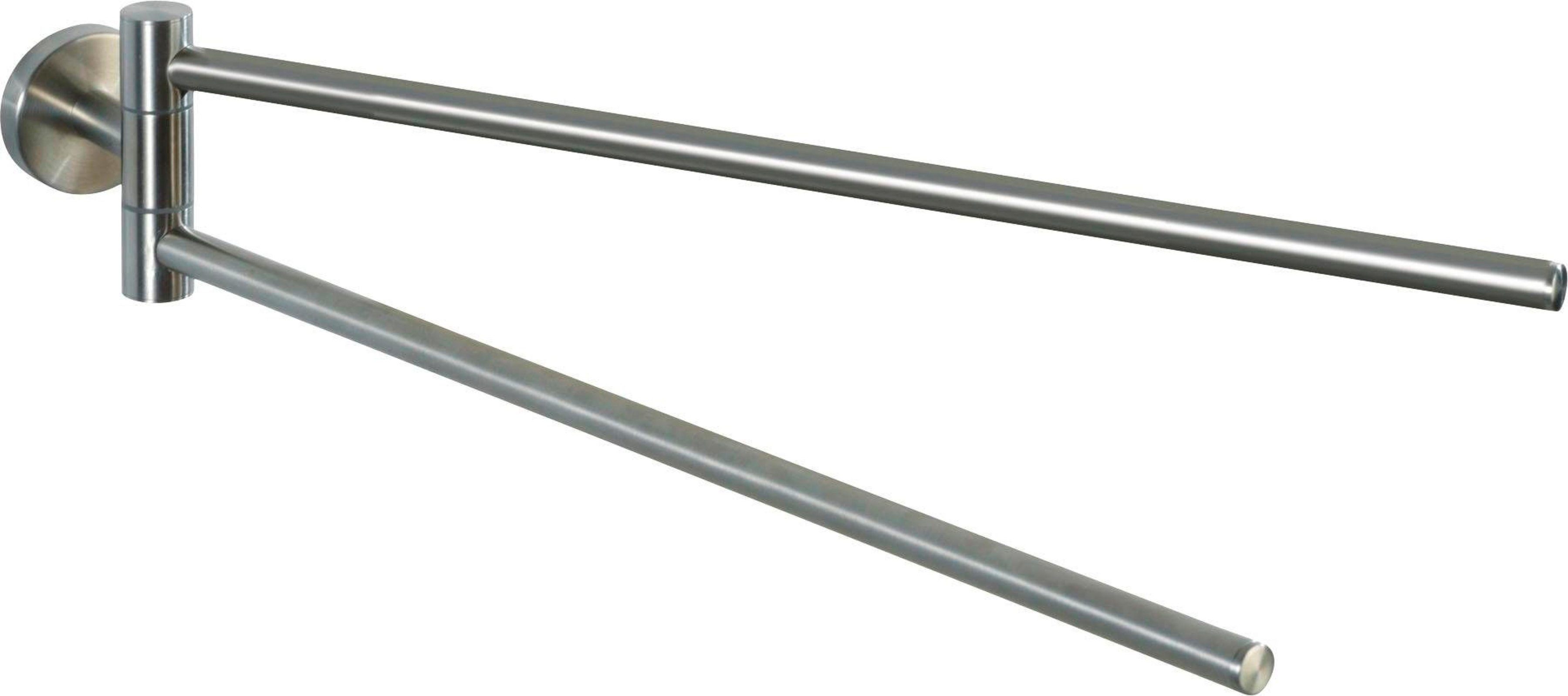 WENKO Handdoekhouder Bosio met 2 stangen handdoekhouders zilver