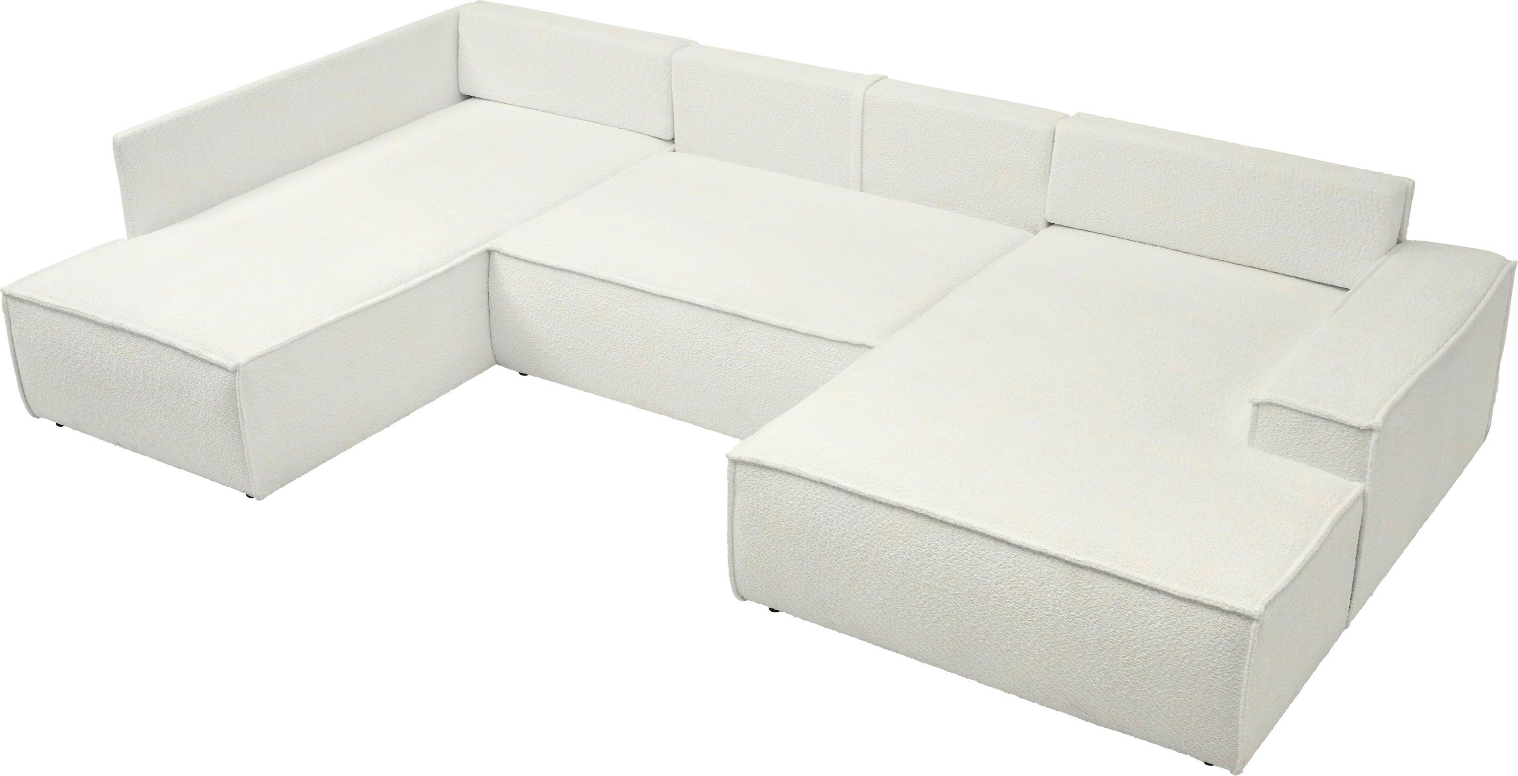 andas Zithoek FINNLEY U-model XXL 329 cm, bedbank, slaapfunctie m. bedkist
