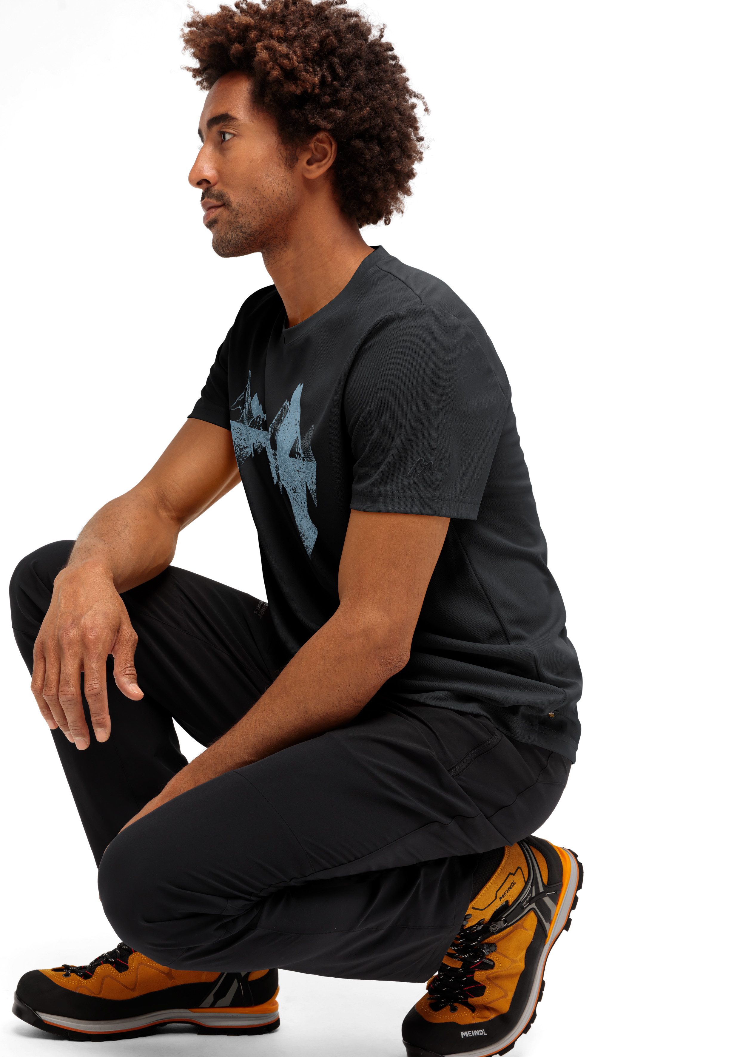 Maier Sports T-shirt Tilia Pique M Heren functioneel shirt, vrijetijdsshirt met opdruk