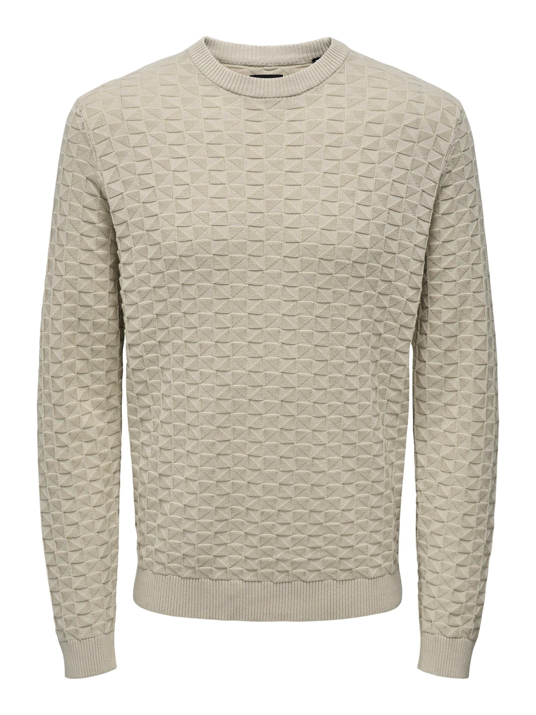 ONLY & SONS Trui met ronde hals ONSKALLE REG 12 STRUC CREW KNIT NOOS