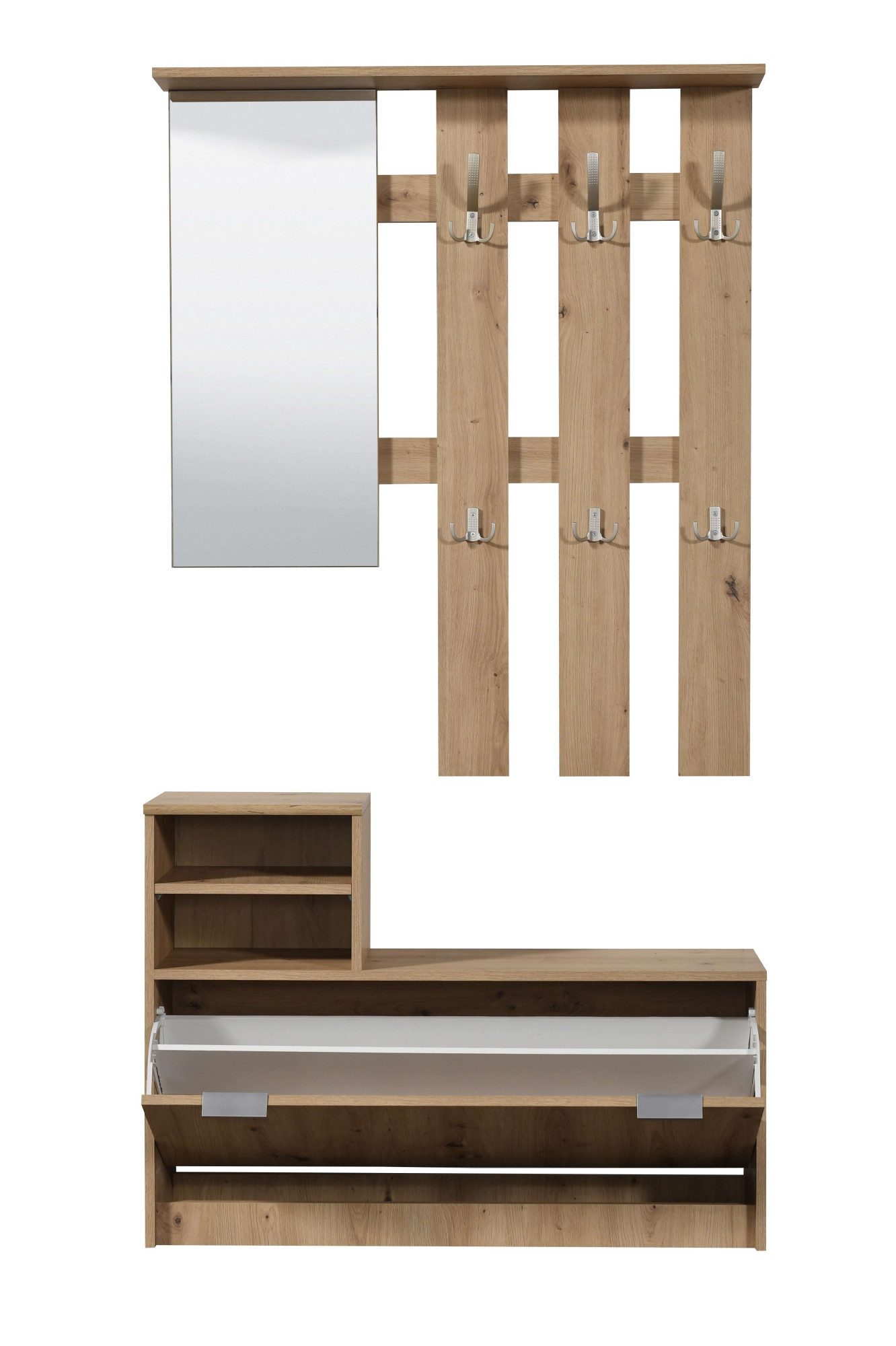 INOSIGN Halmeubelset Ravenna halgarderobe, dielenkast, compacte garderobe, breedte 100 cm (complete set, 2-delig)