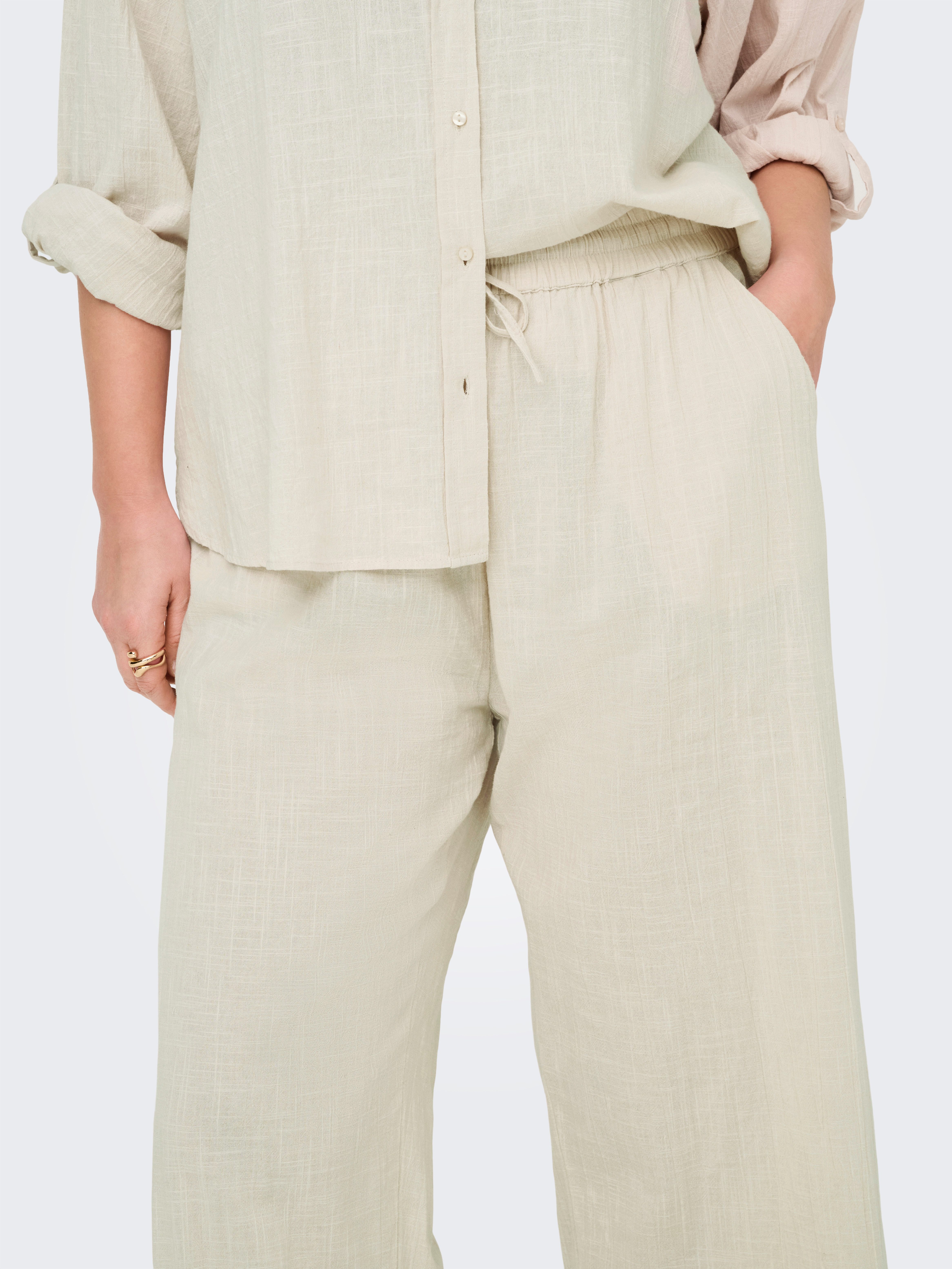 ONLY CARMAKOMA Comfortbroek CARTIZANA COTTON LOOSE PANTS WVN NOOS