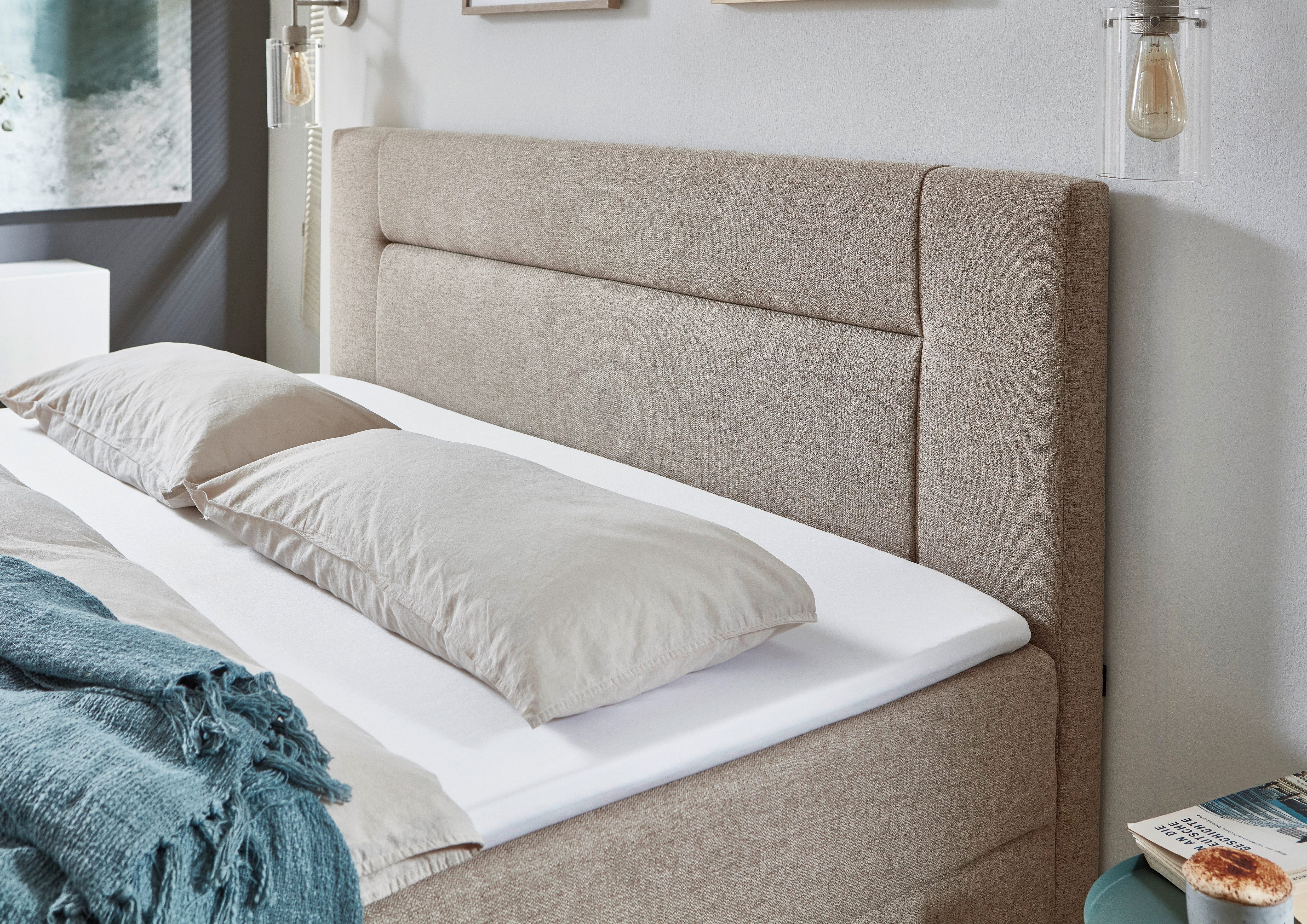 INOSIGN Boxspring Escalon II, met opbergruimte, inclusief topper, met houten poten