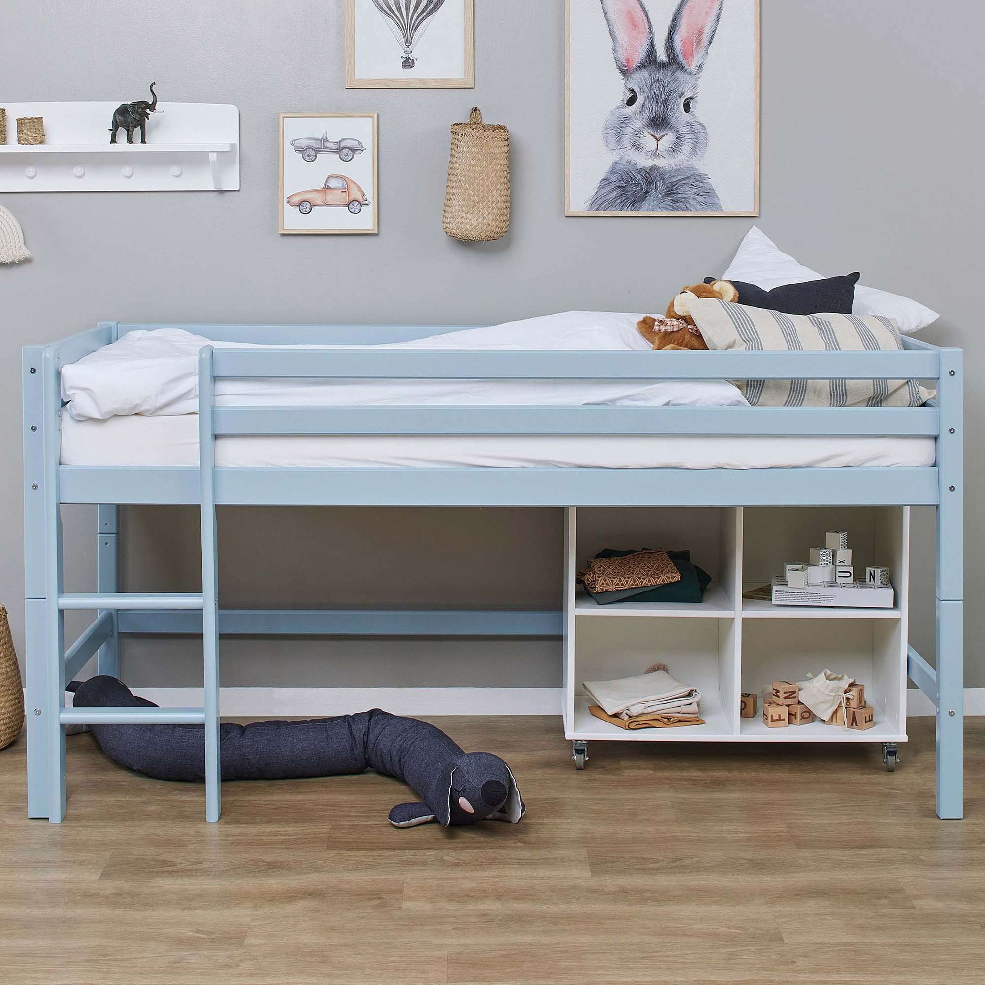 Hoppekids Hoogslaper ECO Dream MY COLOR 90x200, om te bouwen tot een eenpersoonsbed, 4 kleuren (set)