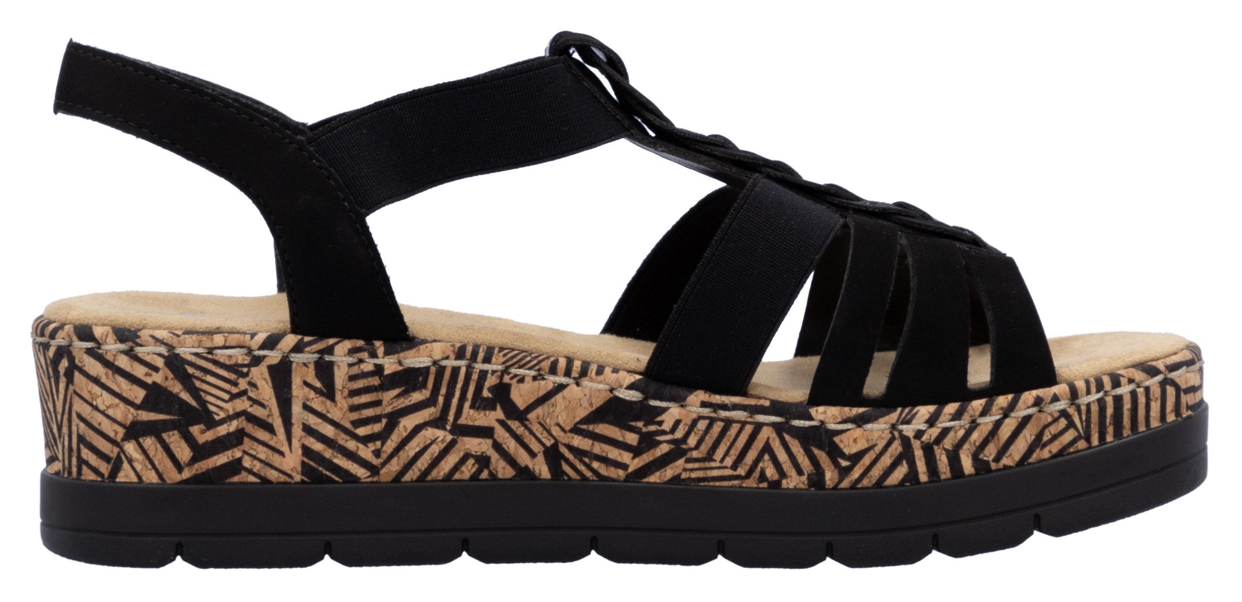 Rieker Plateausandaaltjes Zomerschoen, vakantieschoen, sandalette met decoratief sieraandeel
