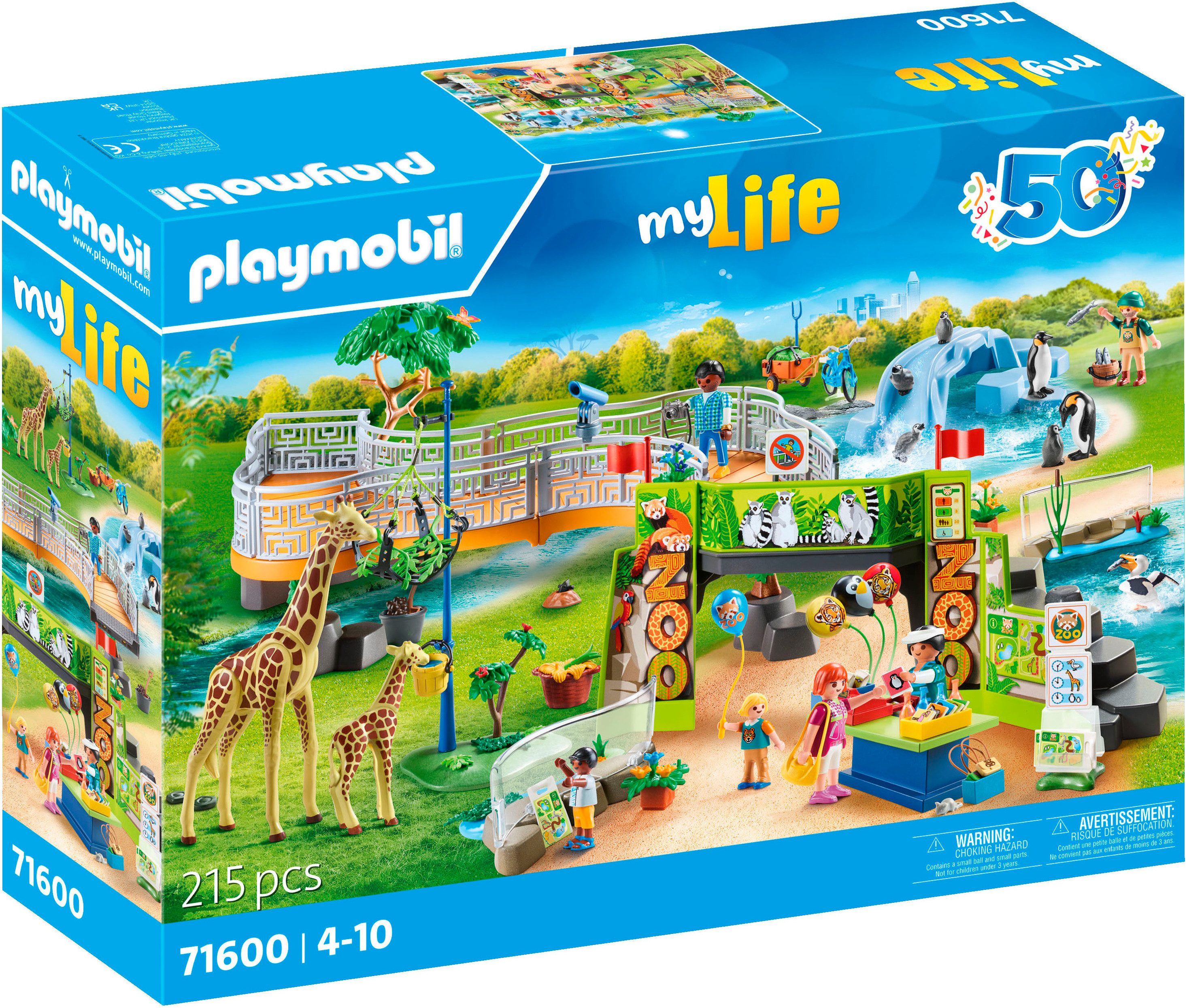 Playmobil® Constructie-speelset Mijn Grote Avonturen-Dierentuin (71600), My Life, 50 jaar (215-delig)