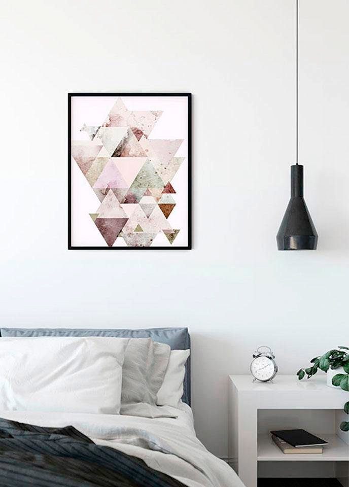 Komar Wanddecoratie Triangles Red Wanddecoratie - zonder lijst (1 stuk)