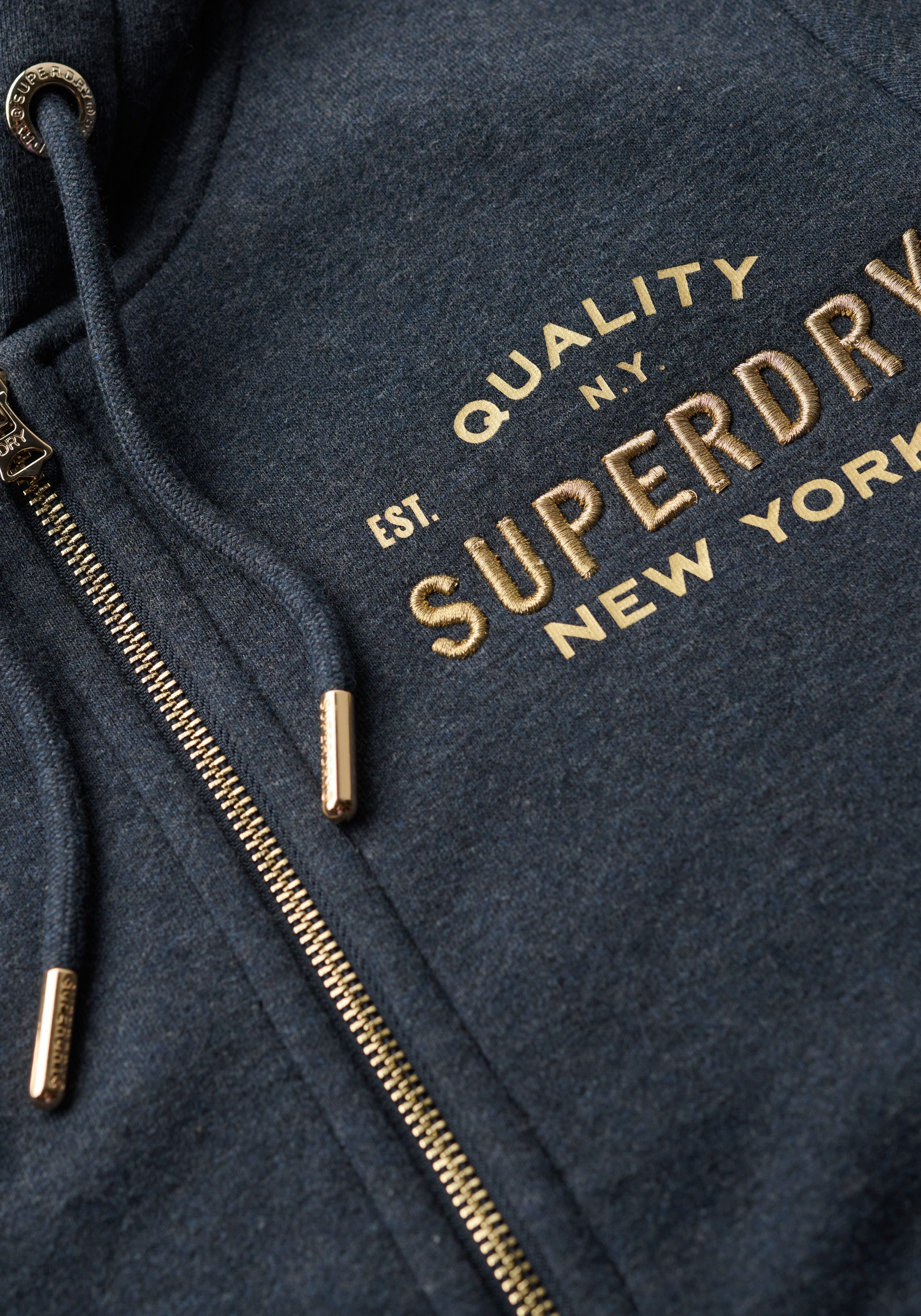 Superdry Sweatvest SU-Luxe Metallic Logo Ziphood