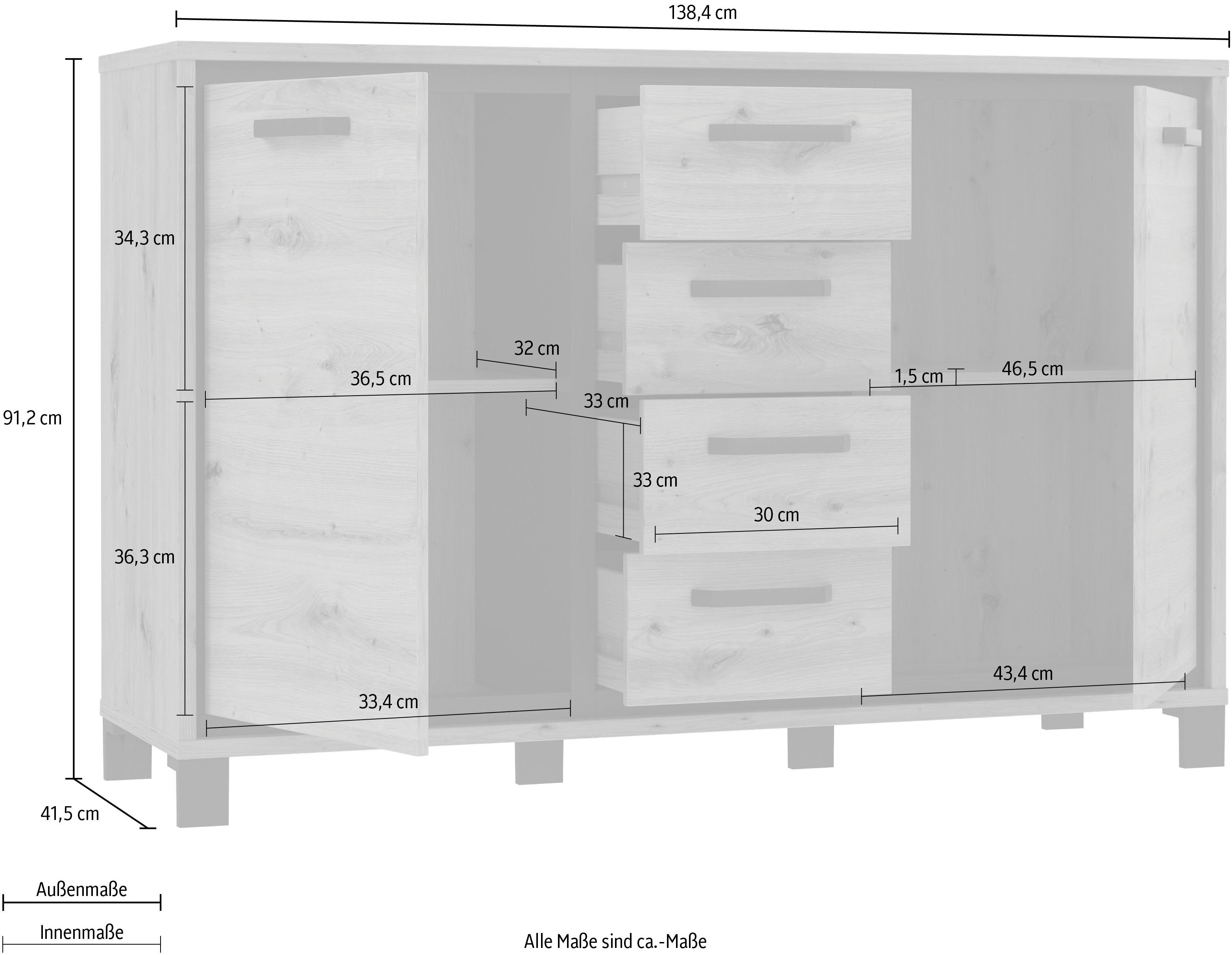 FORTE Dressoir Trondheim Breedte 138 cm