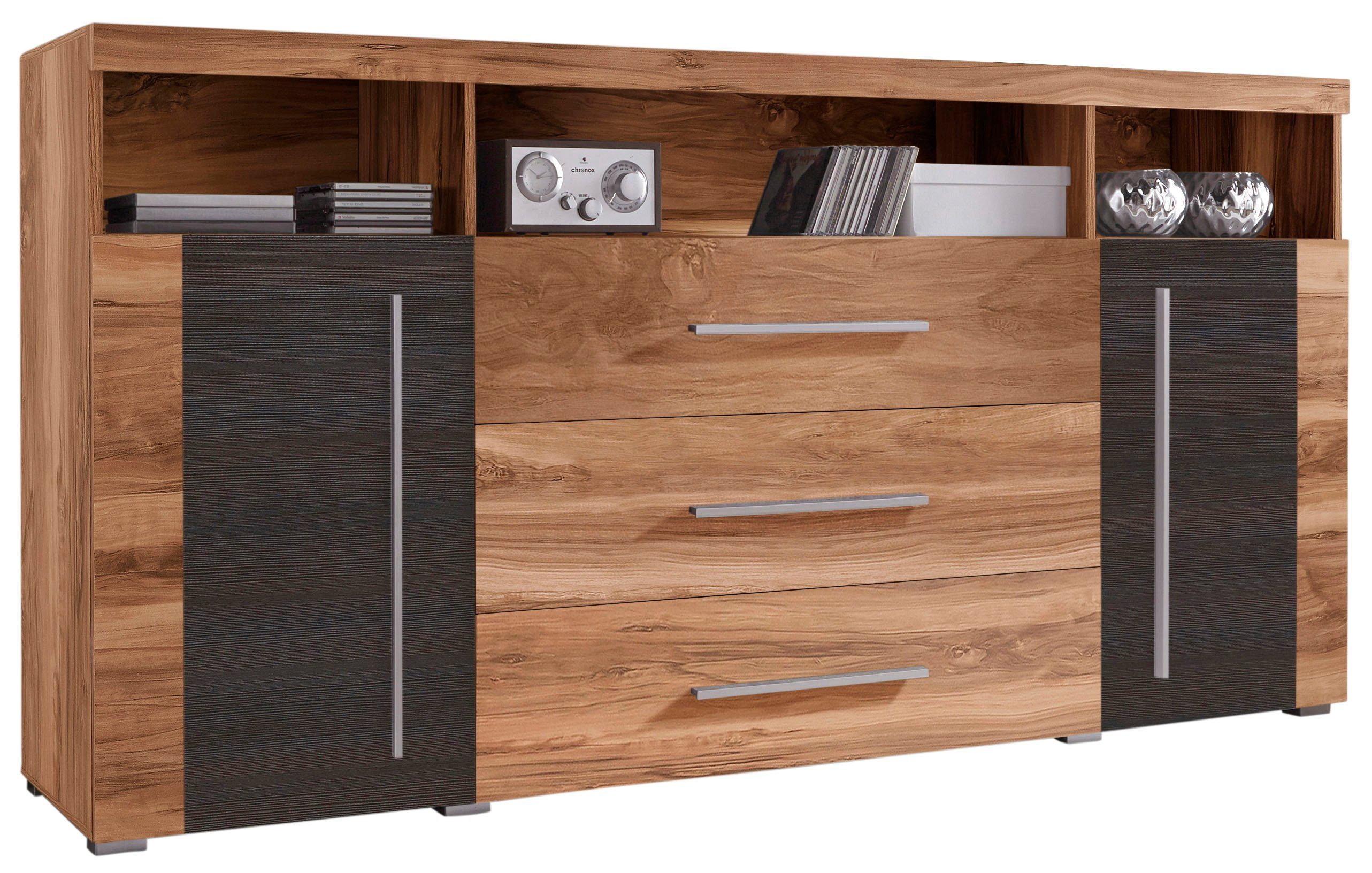 INOSIGN Dressoir Roger, breedte 182 cm, stijlvolle kast, 2 houten deuren 3 laden